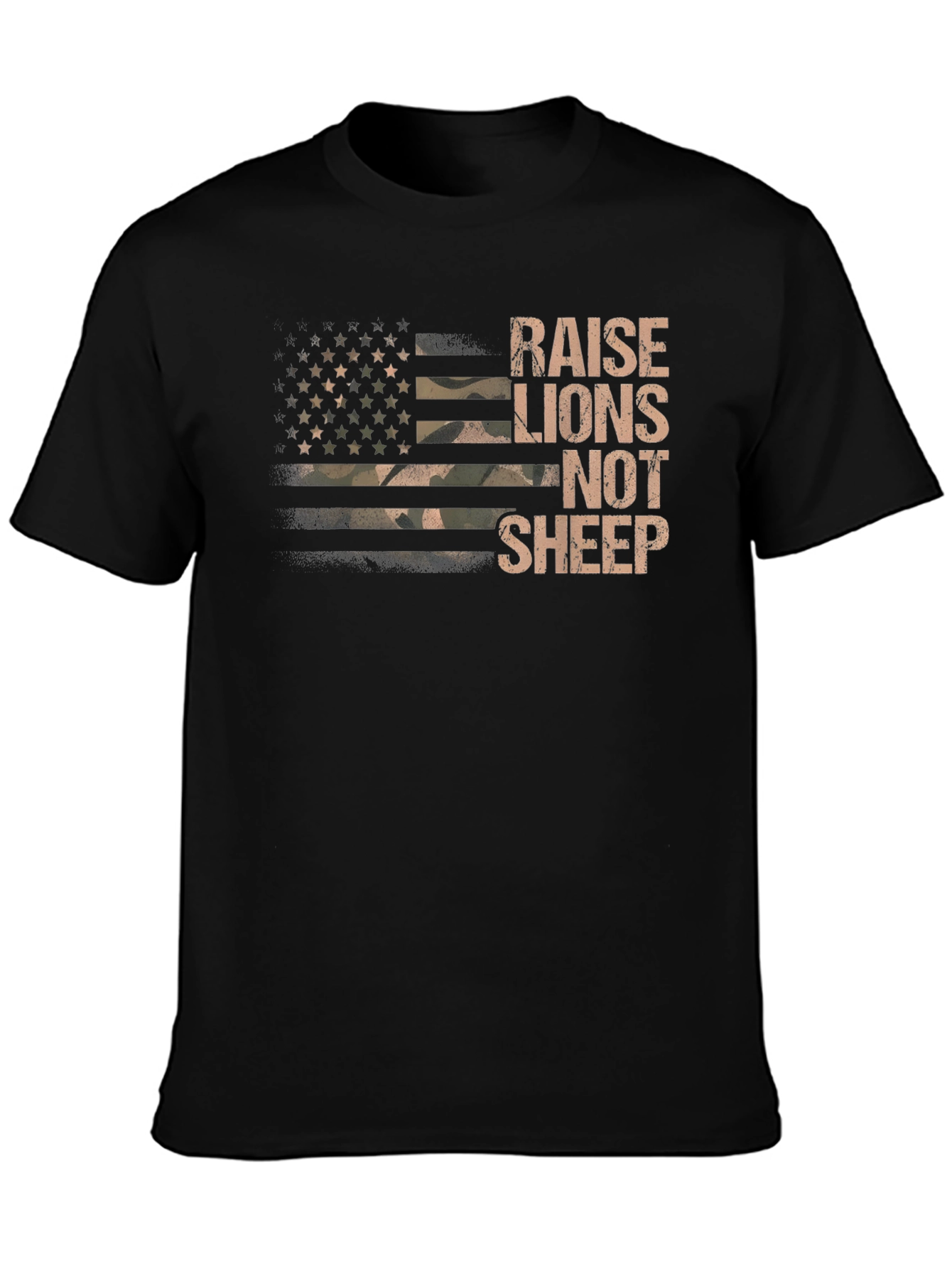 Raise Lions Not Sheep Graphic T-Shirt - Patriotic