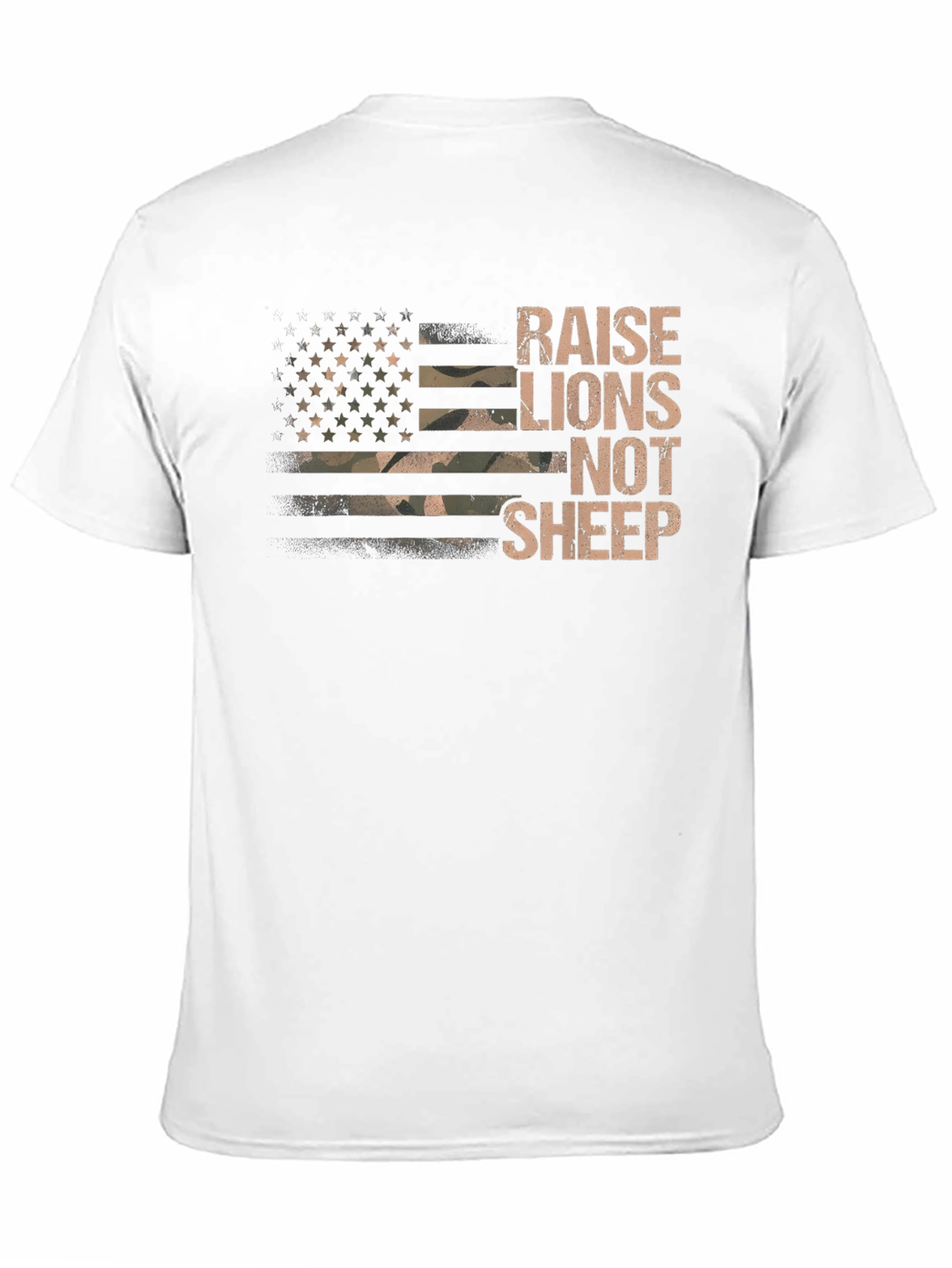 Raise Lions Not Sheep Graphic T-Shirt - Patriotic
