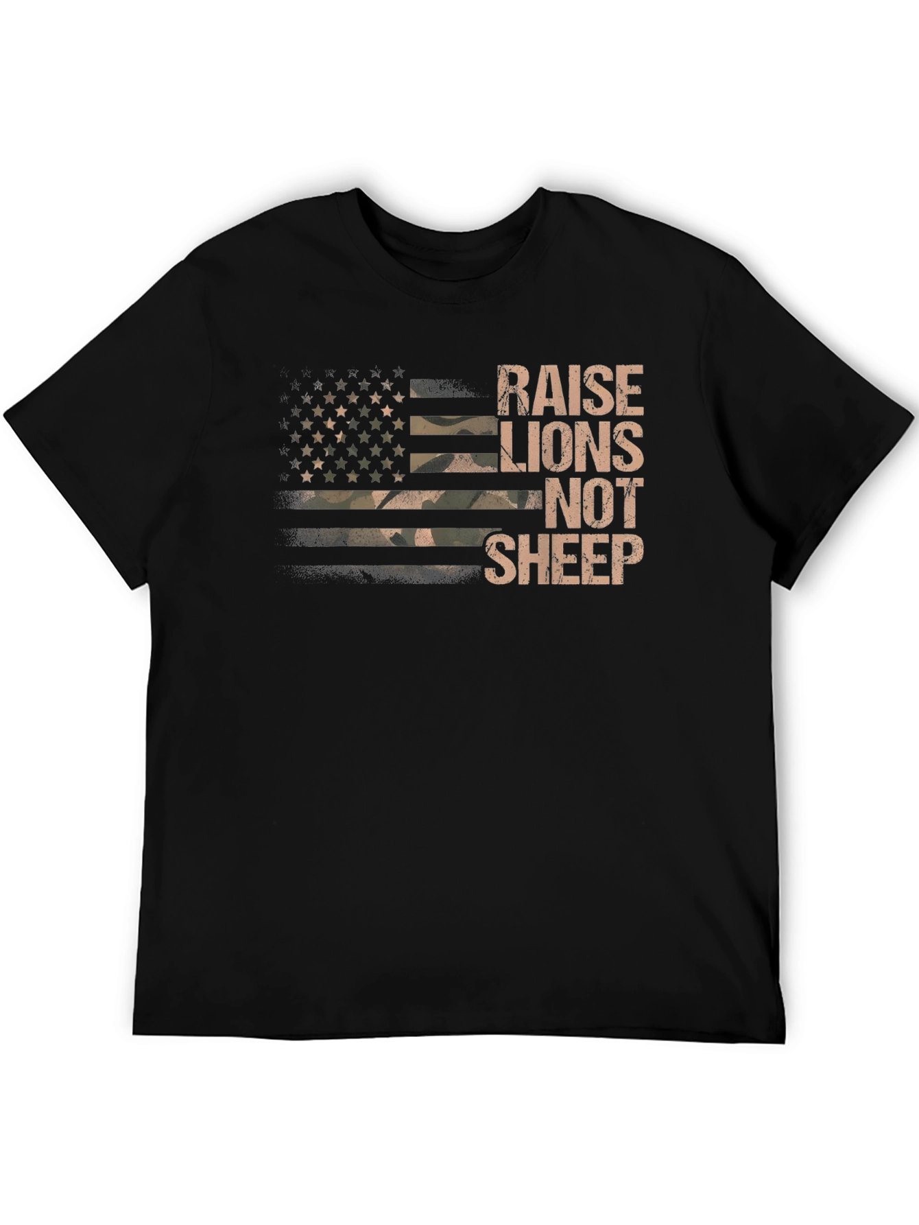 Raise Lions Not Sheep Graphic T-Shirt - Patriotic