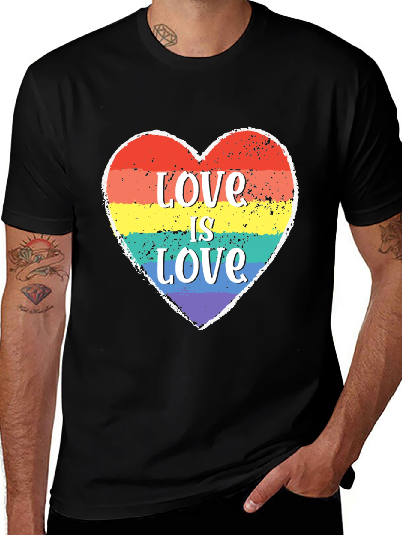 Love Is Love LGBTQ+ Heart Graphic Tee