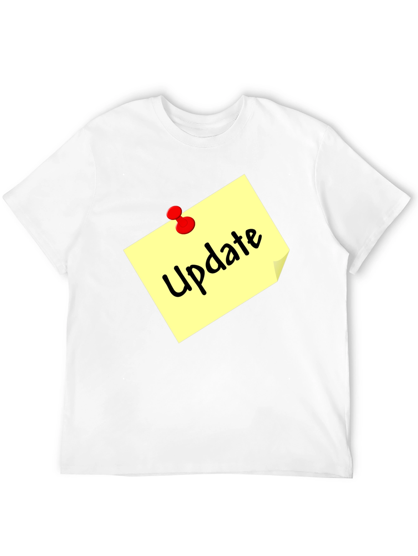 Update Note Mens Black T-Shirt - Reminder Style