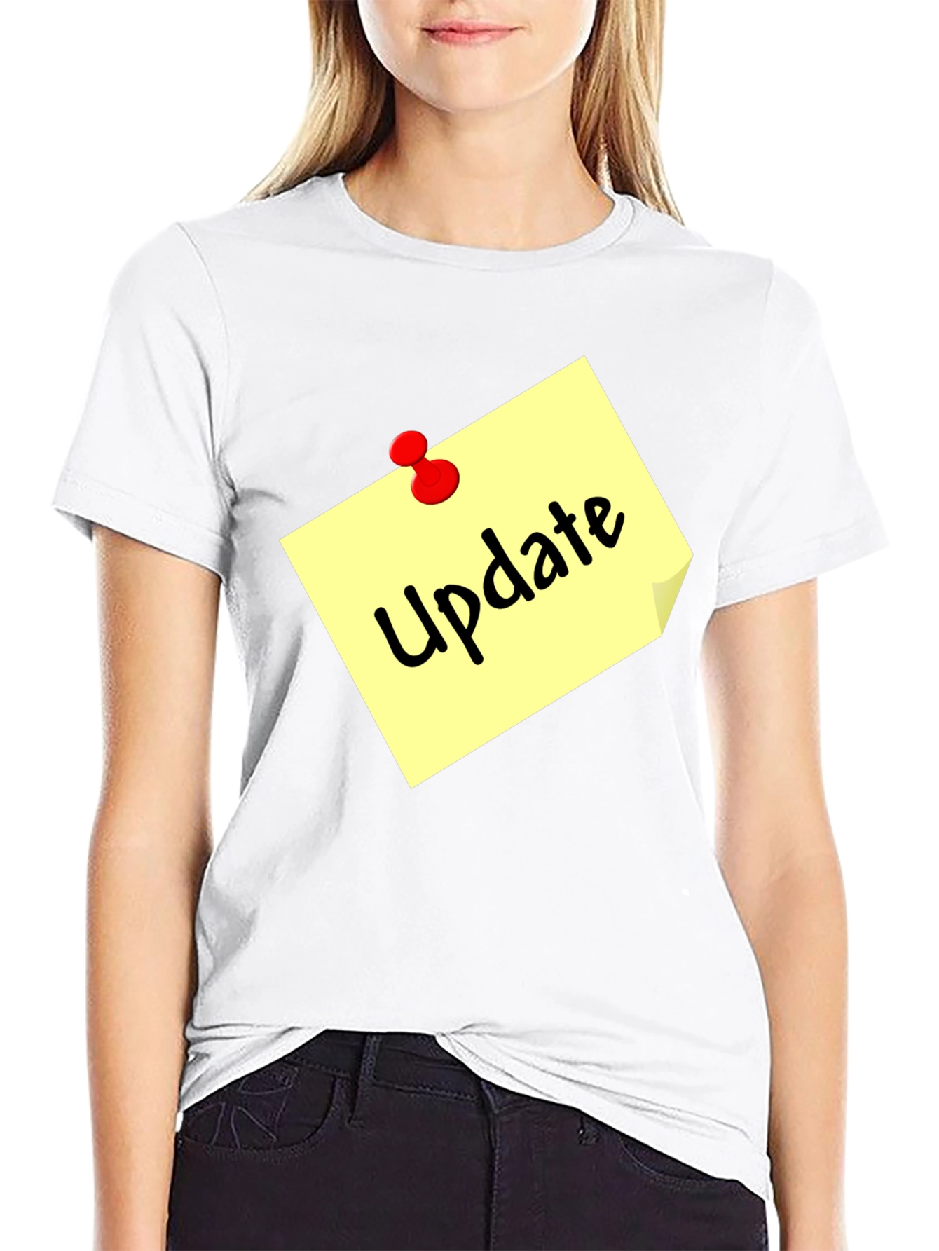 Update Note Mens Black T-Shirt - Reminder Style