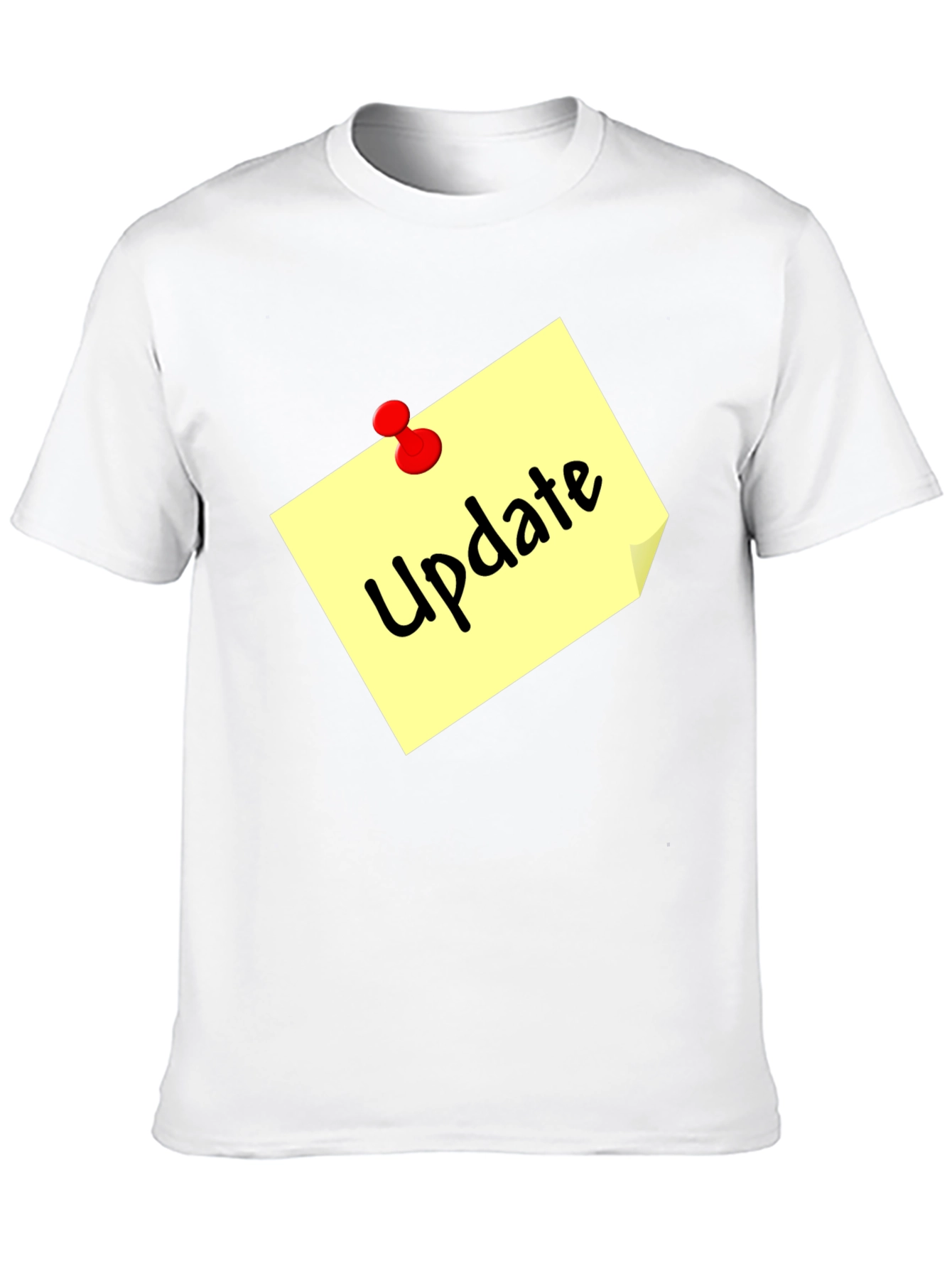 Update Note Mens Black T-Shirt - Reminder Style