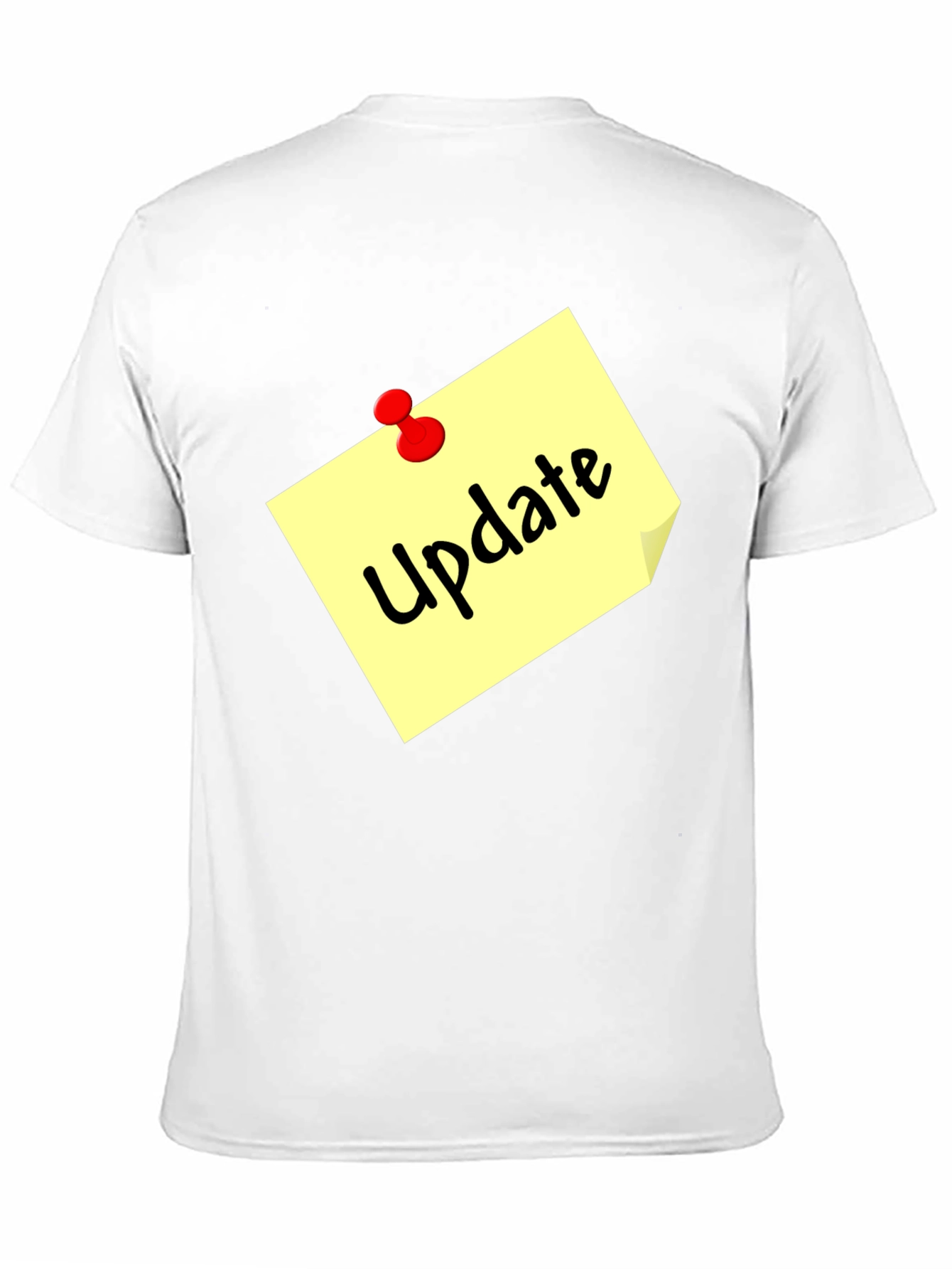 Update Note Mens Black T-Shirt - Reminder Style