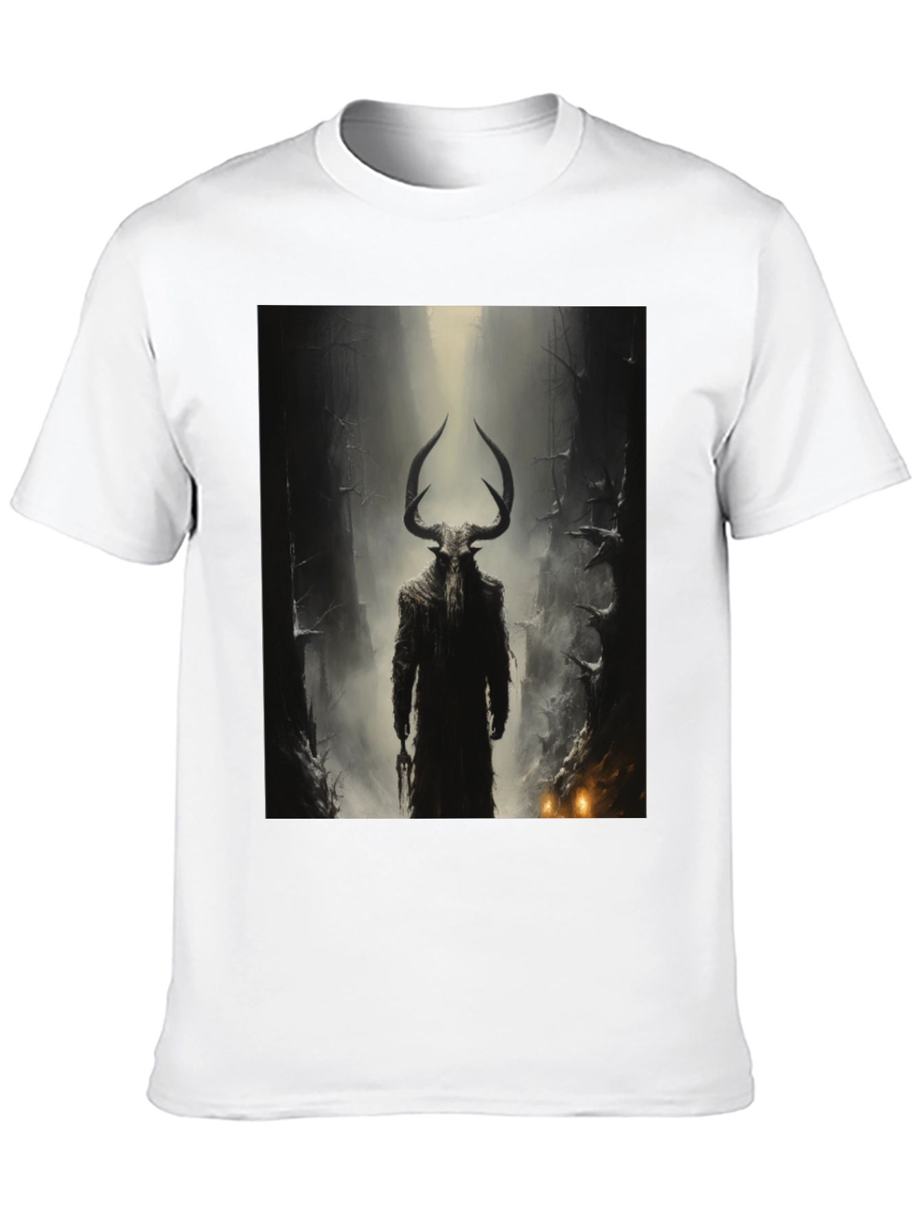 Mystic Horned Figure Graphic Tee - Black
