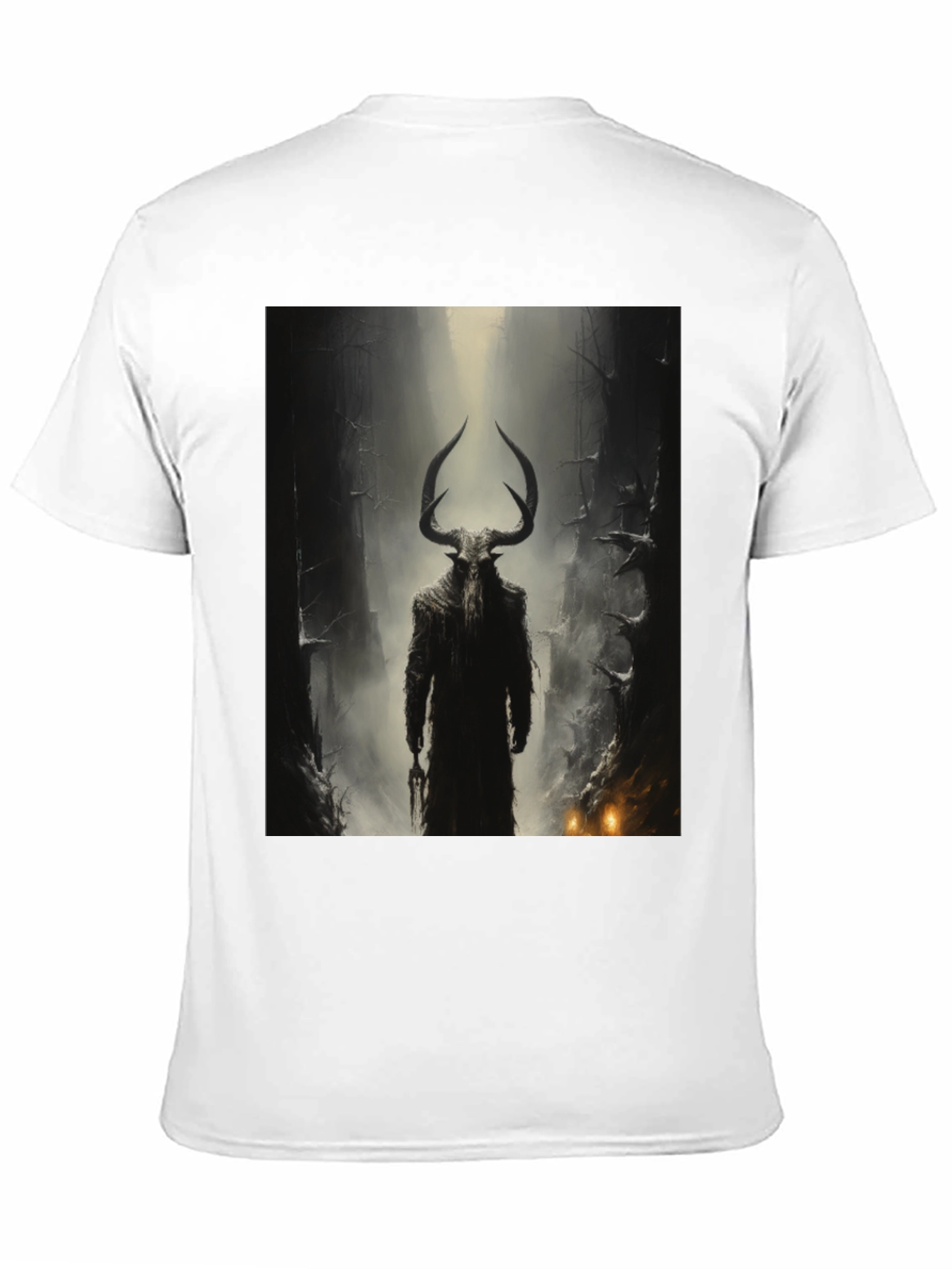 Mystic Horned Figure Graphic Tee - Black
