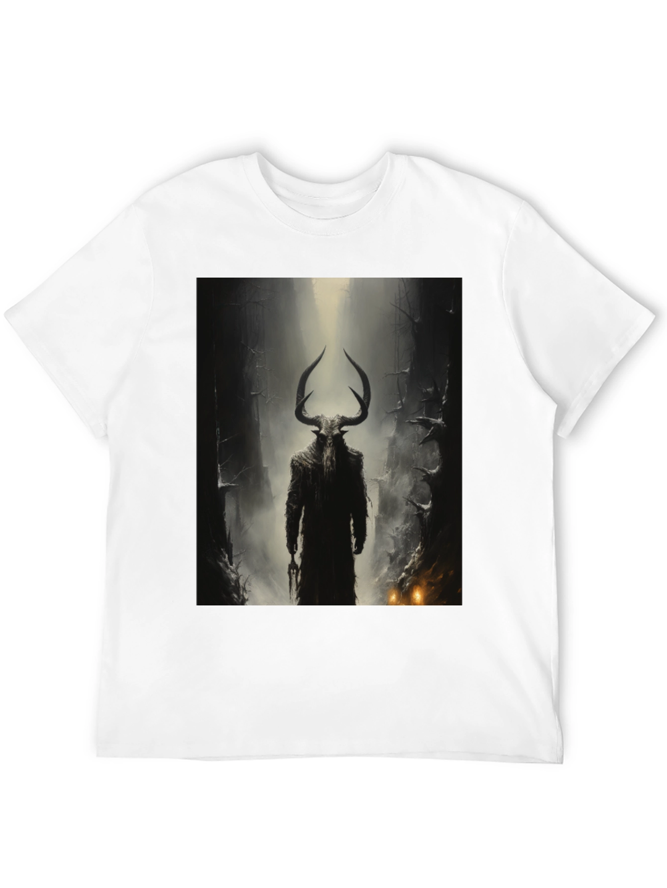 Mystic Horned Figure Graphic Tee - Black