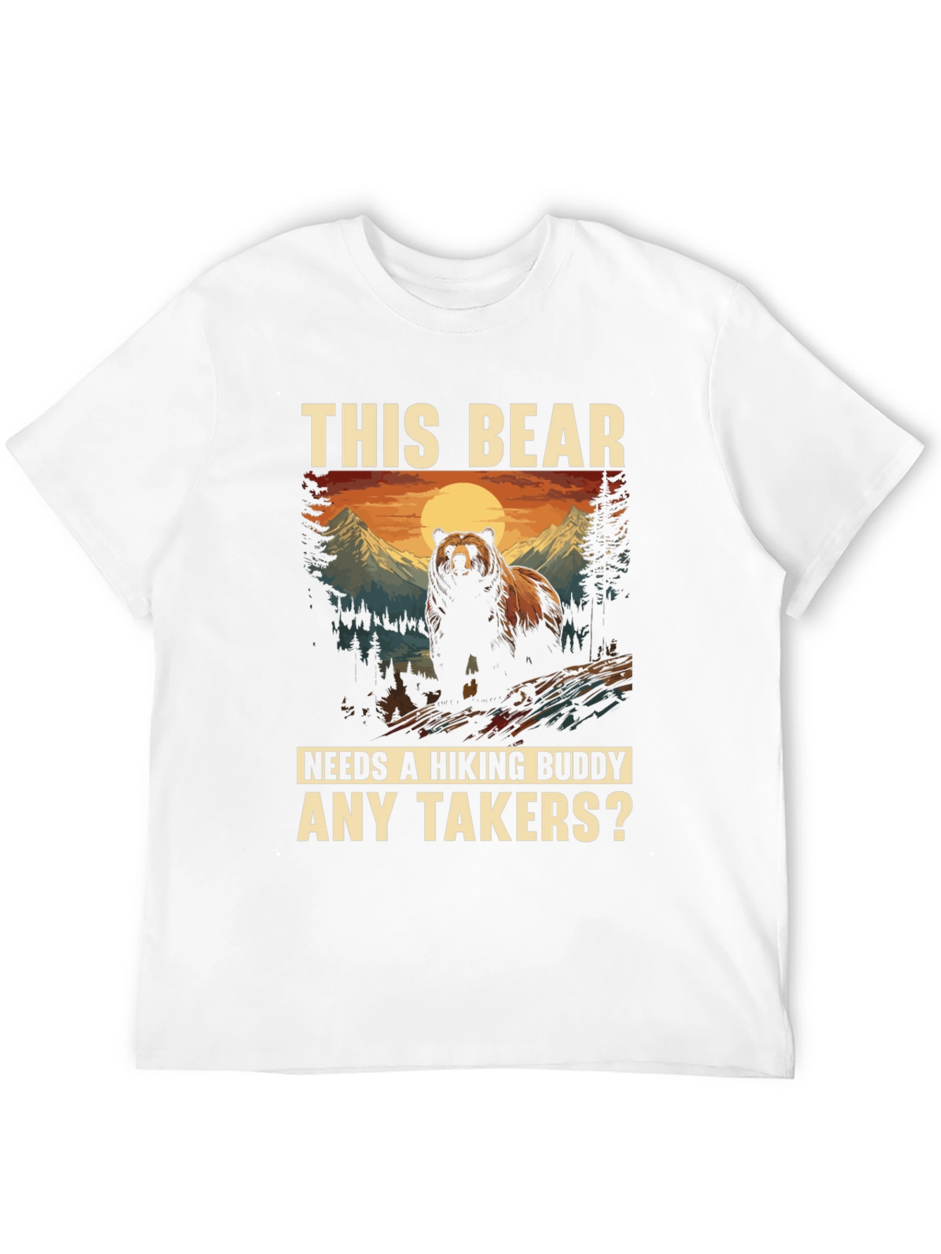 Hiking Bear Graphic Tee: Any Takers?