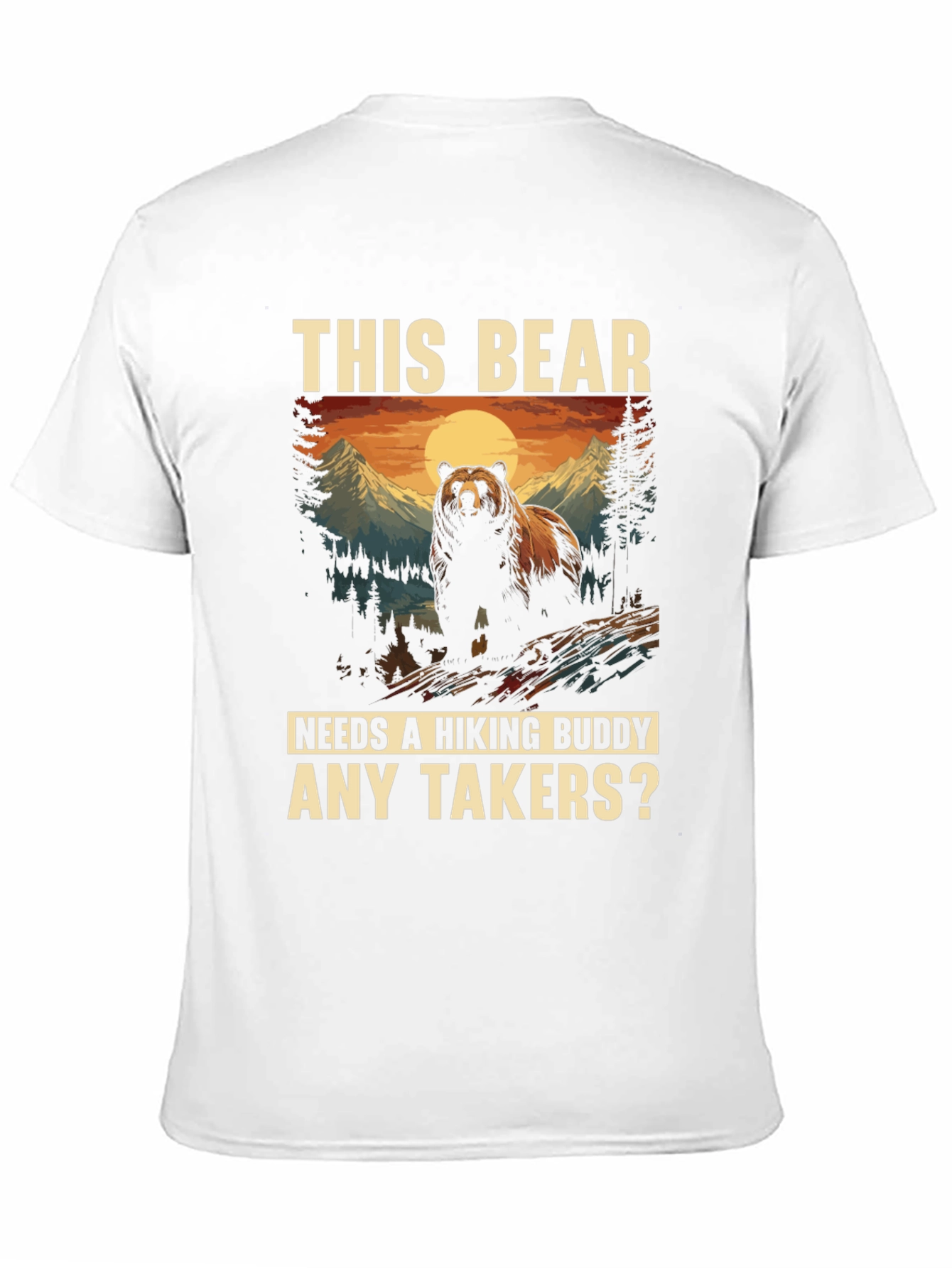 Hiking Bear Graphic Tee: Any Takers?