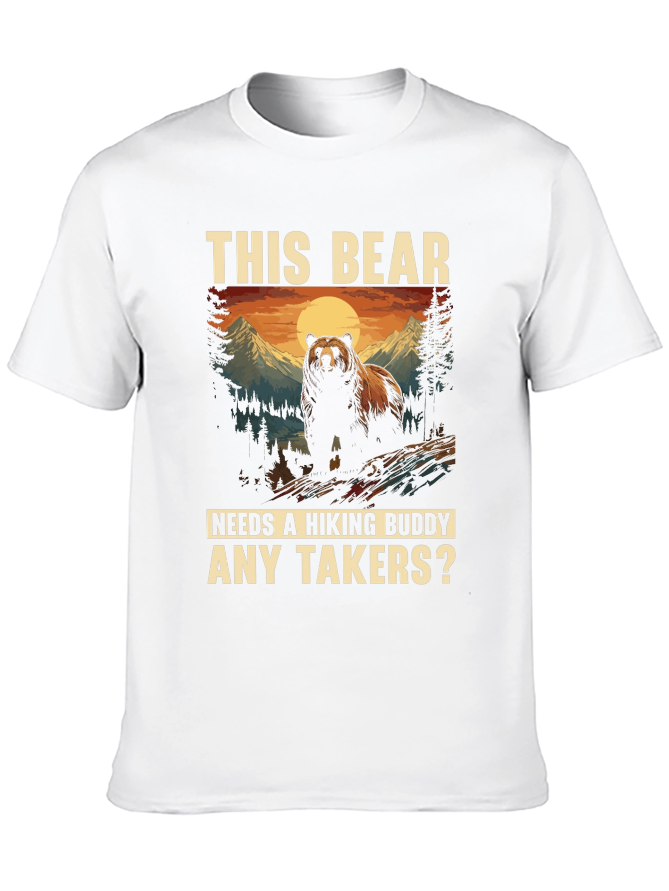 Hiking Bear Graphic Tee: Any Takers?