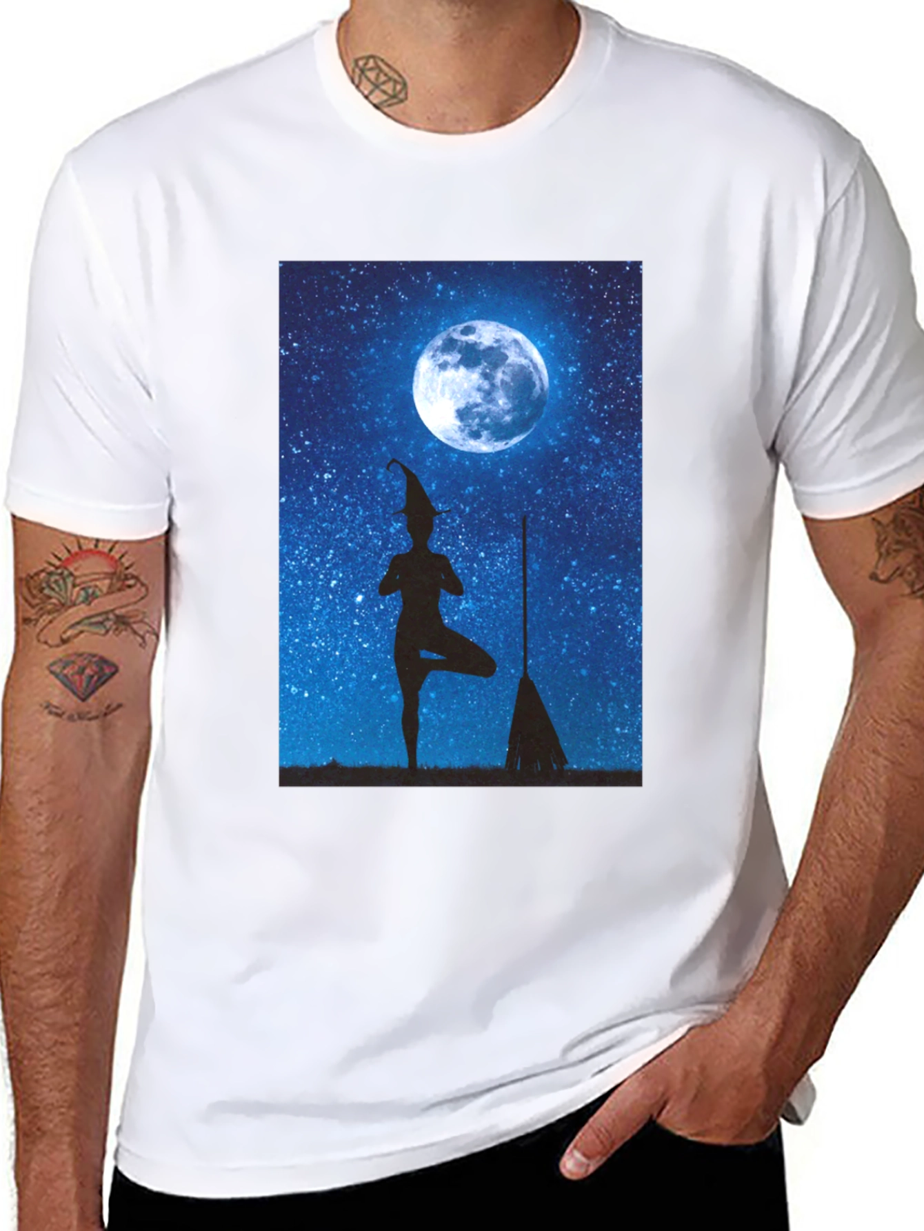 Witch Yoga Moon T-Shirt - Halloween Style