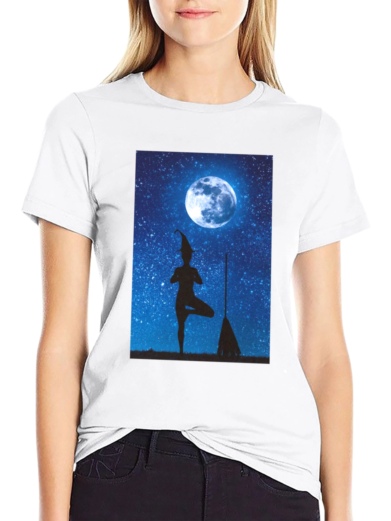 Witch Yoga Moon T-Shirt - Halloween Style