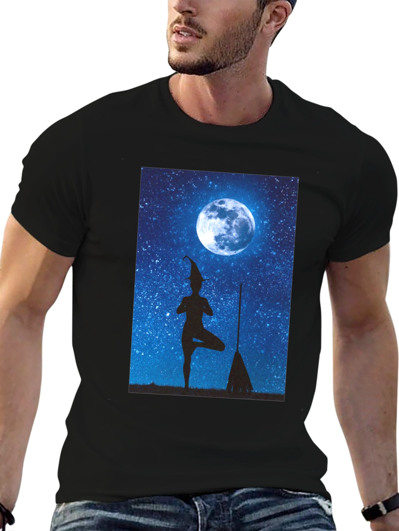 Witch Yoga Moon T-Shirt - Halloween Style