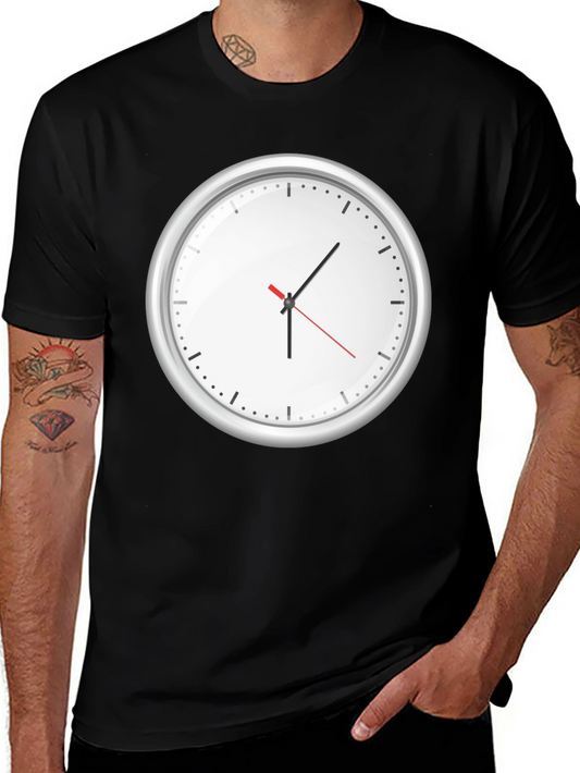 Timeless Tee: Clock Graphic Print T-Shirt