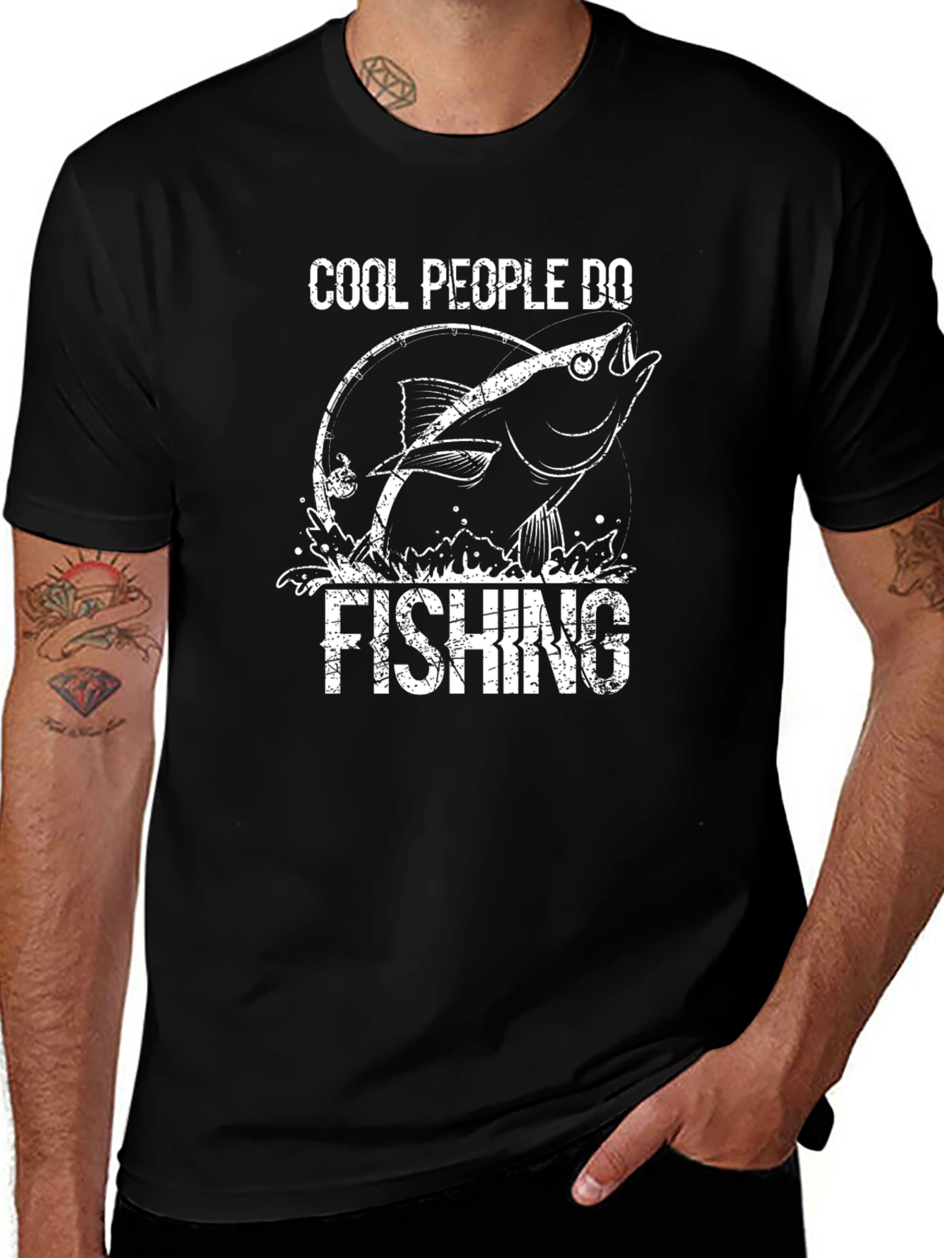 Cool People Do Fishing T-Shirt - Black