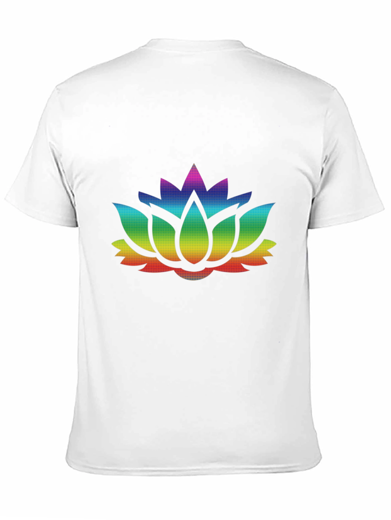 Rainbow Lotus Flower Graphic Black T-Shirt