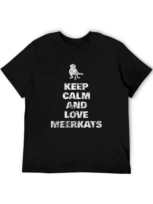 Keep Calm Love Meerkats Black Graphic Tee