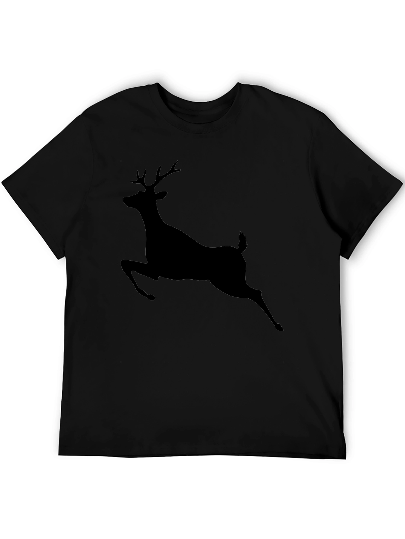 Mens Black Deer Graphic T-Shirt