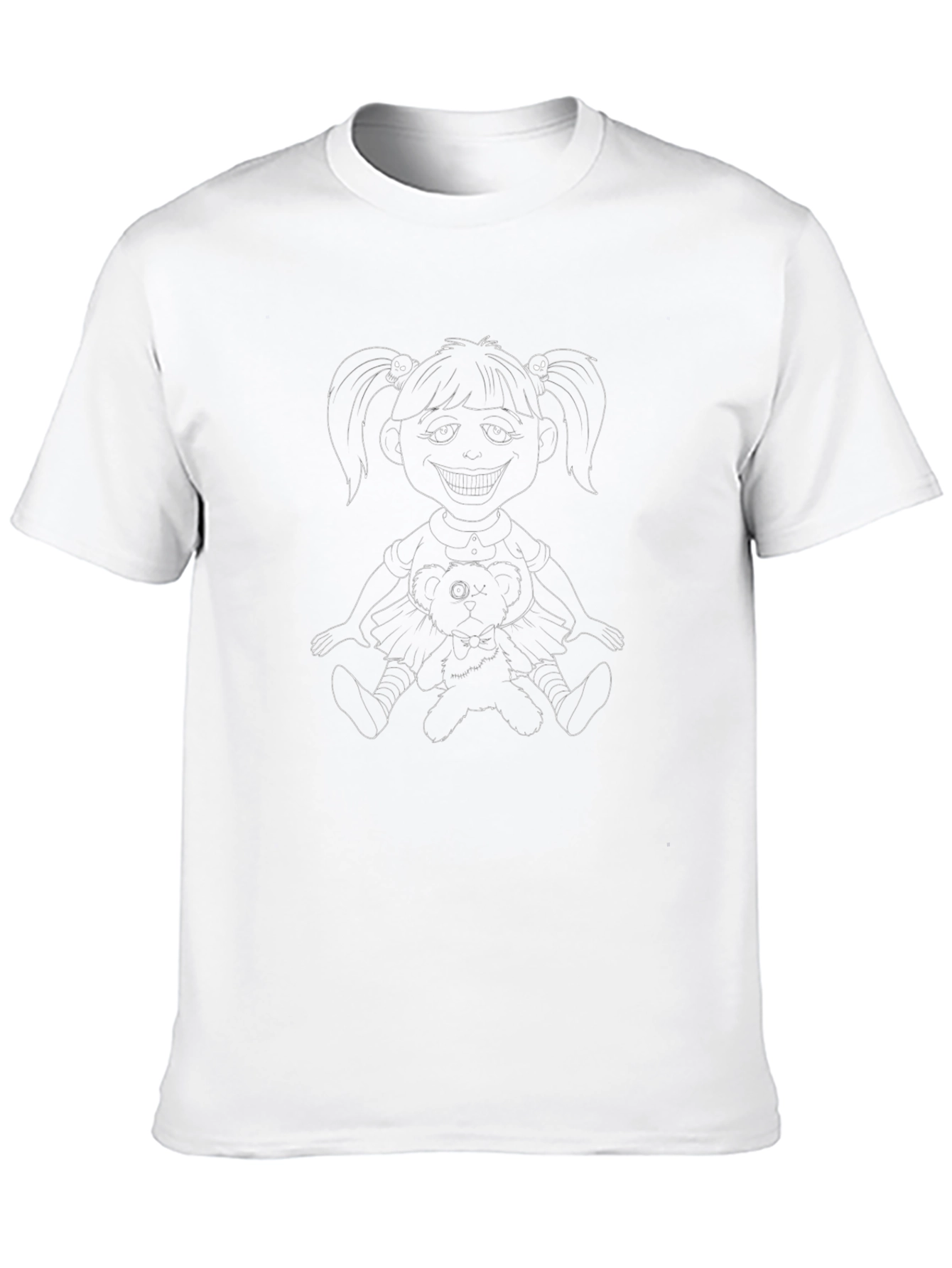 Creepy Doll Graphic Black T-Shirt