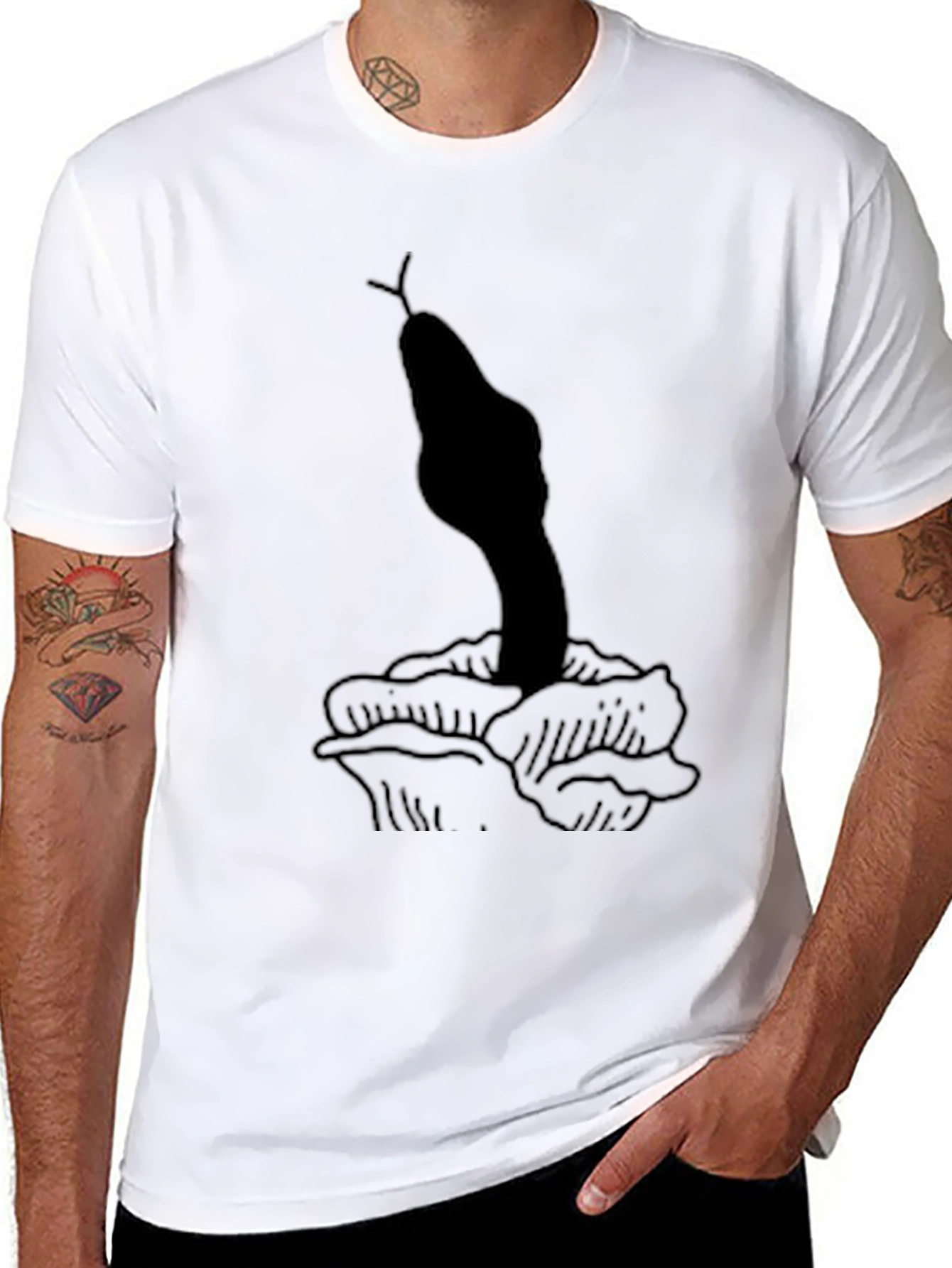 Snake & Rose Graphic T-Shirt - Unisex Black Tee