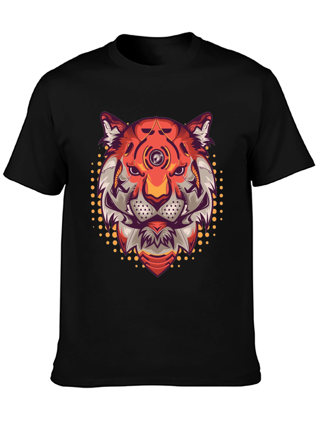Cyberpunk Tiger Graphic T-Shirt - Cool Futuristic Design