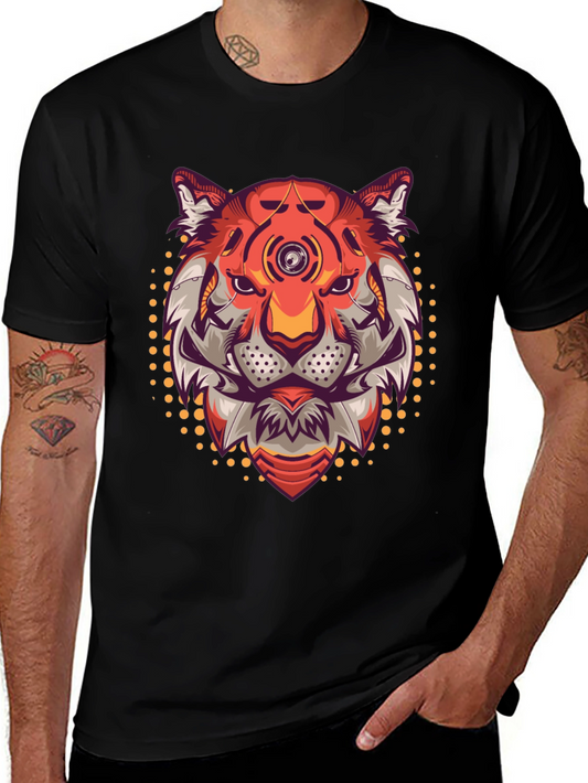 Cyberpunk Tiger Graphic T-Shirt - Cool Futuristic Design