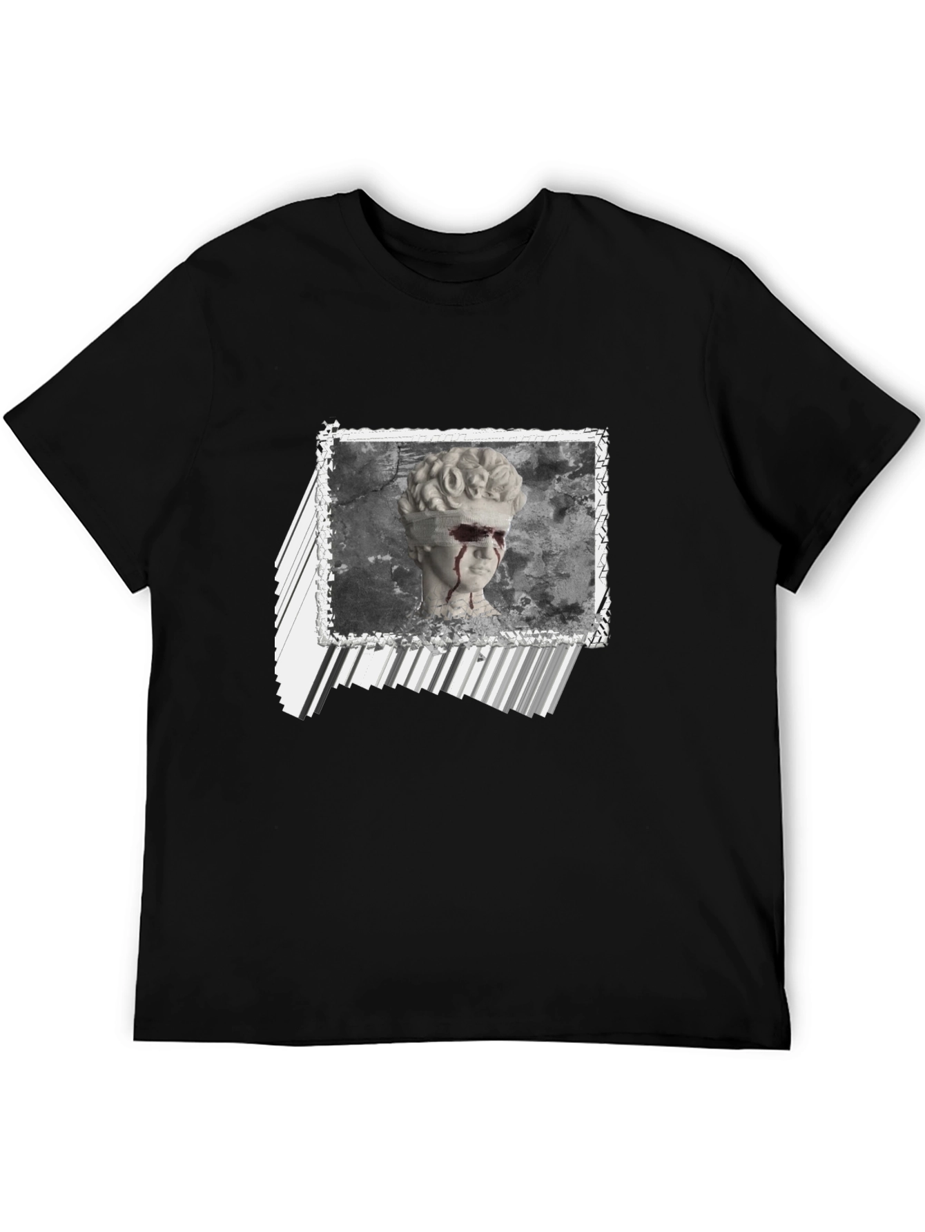 Statue Graphic Print Black T-Shirt