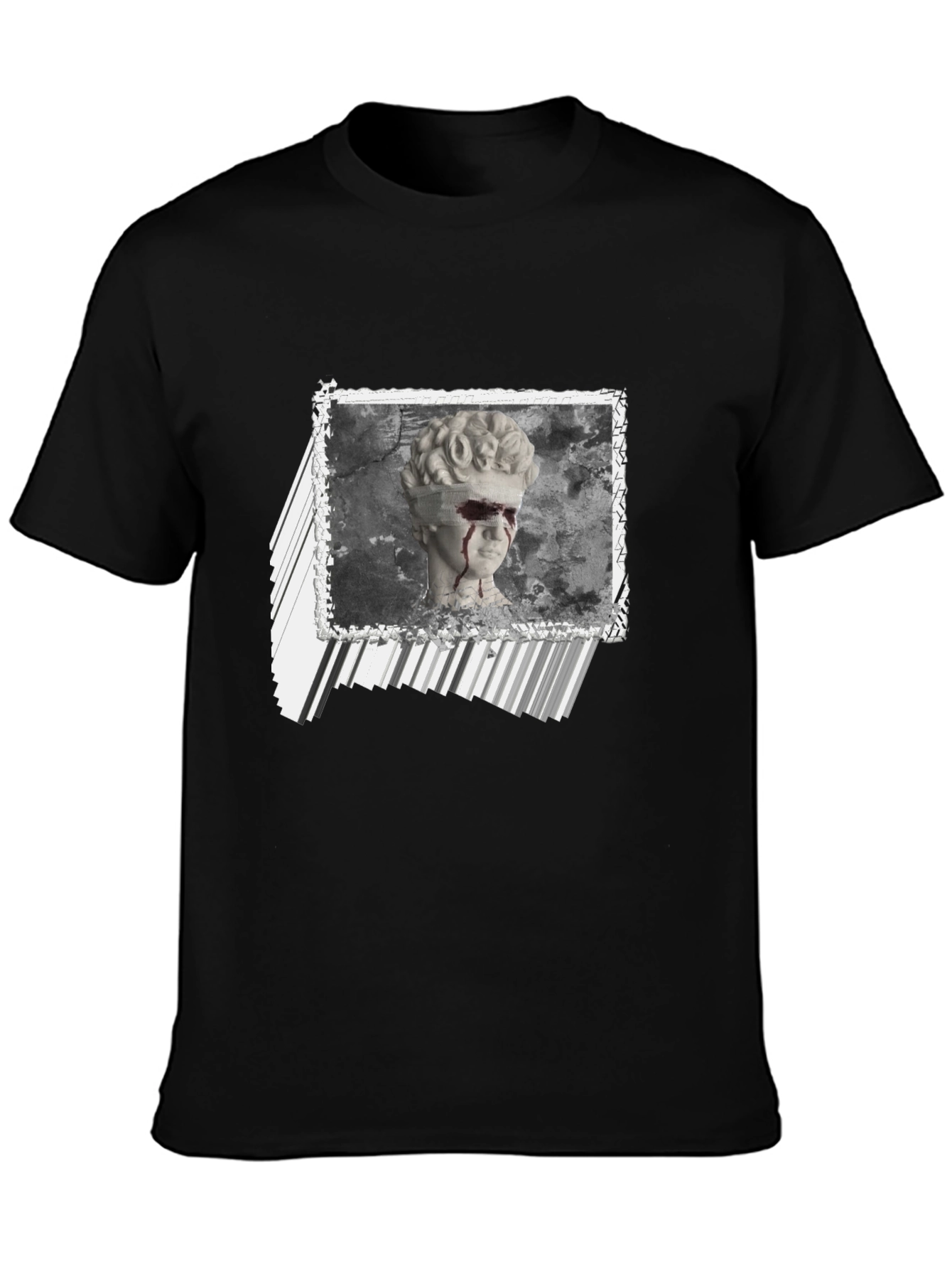 Statue Graphic Print Black T-Shirt