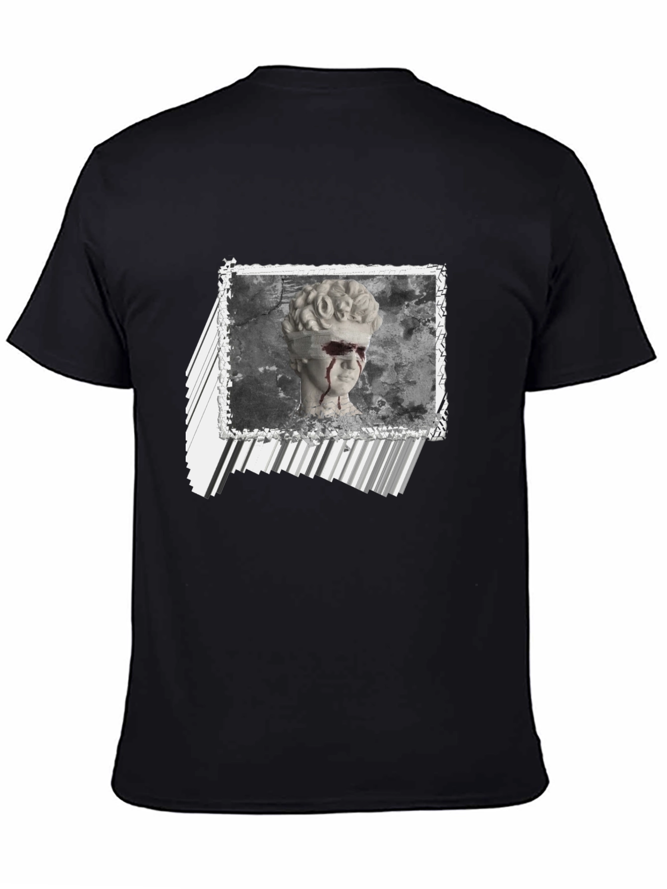 Statue Graphic Print Black T-Shirt