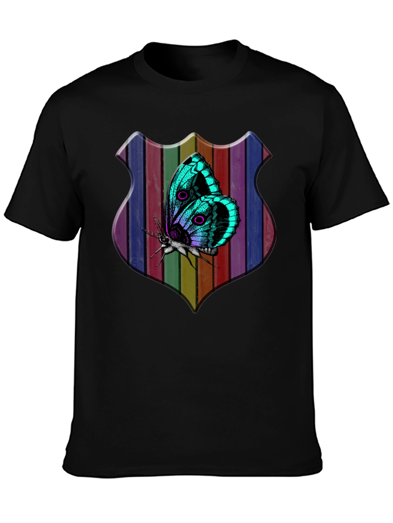 Butterfly Rainbow Shield Graphic Tee