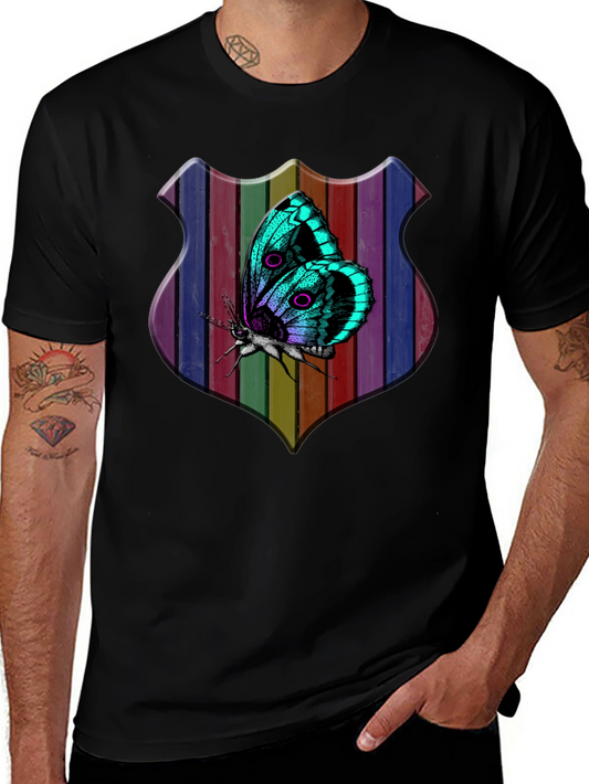 Butterfly Rainbow Shield Graphic Tee