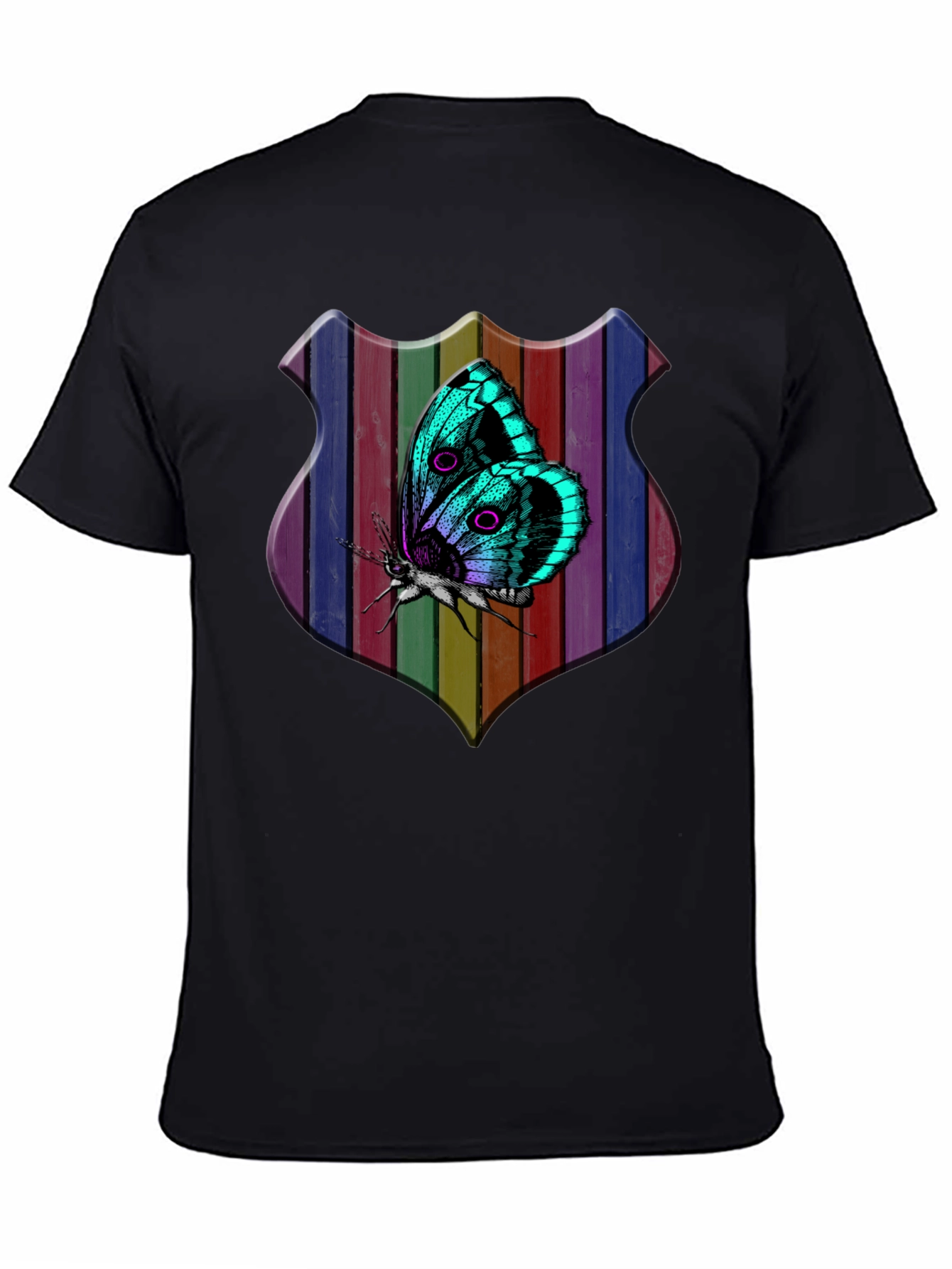 Butterfly Rainbow Shield Graphic Tee
