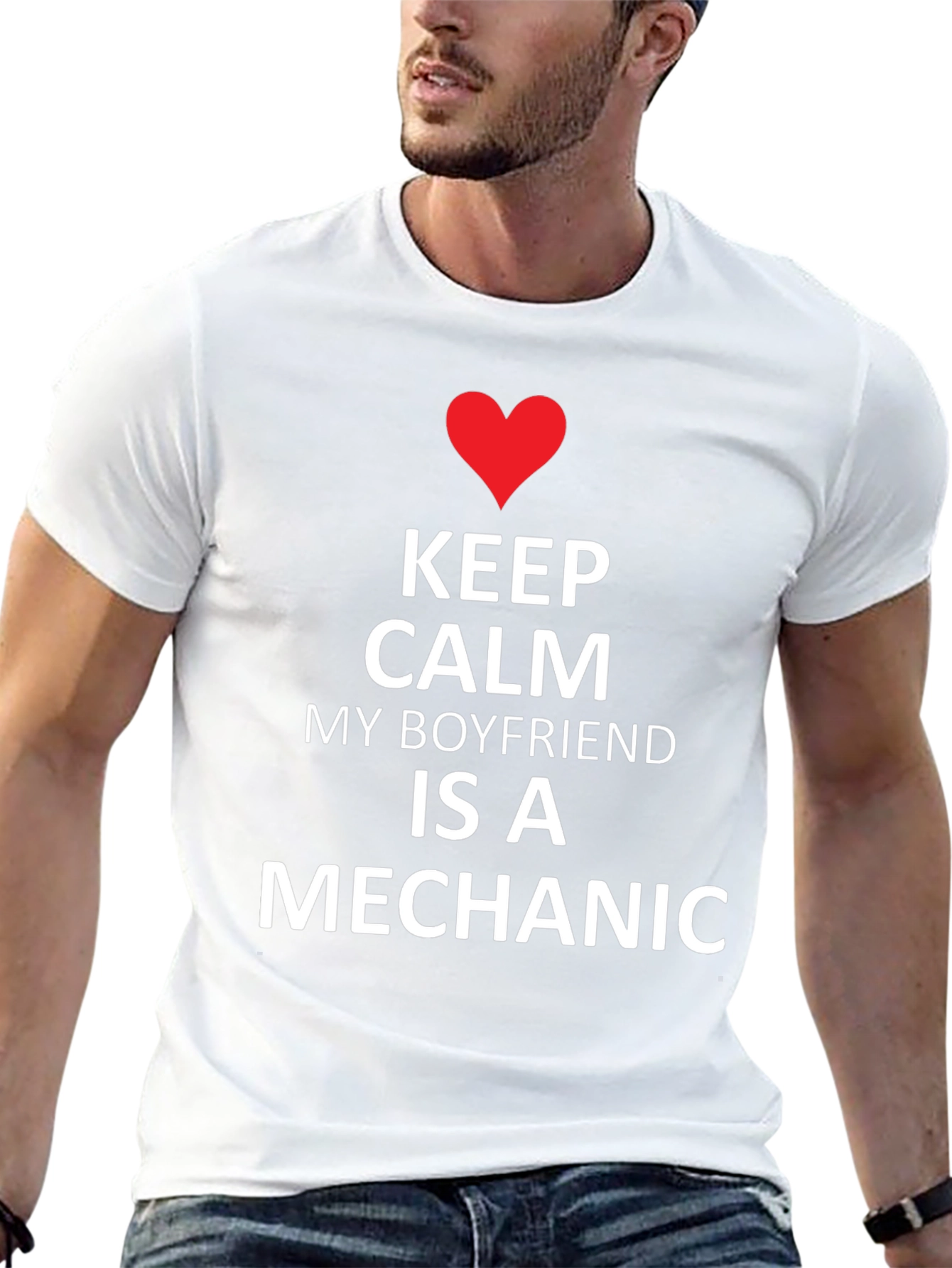 Keep Calm Boyfriend Mechanic Tee - Black