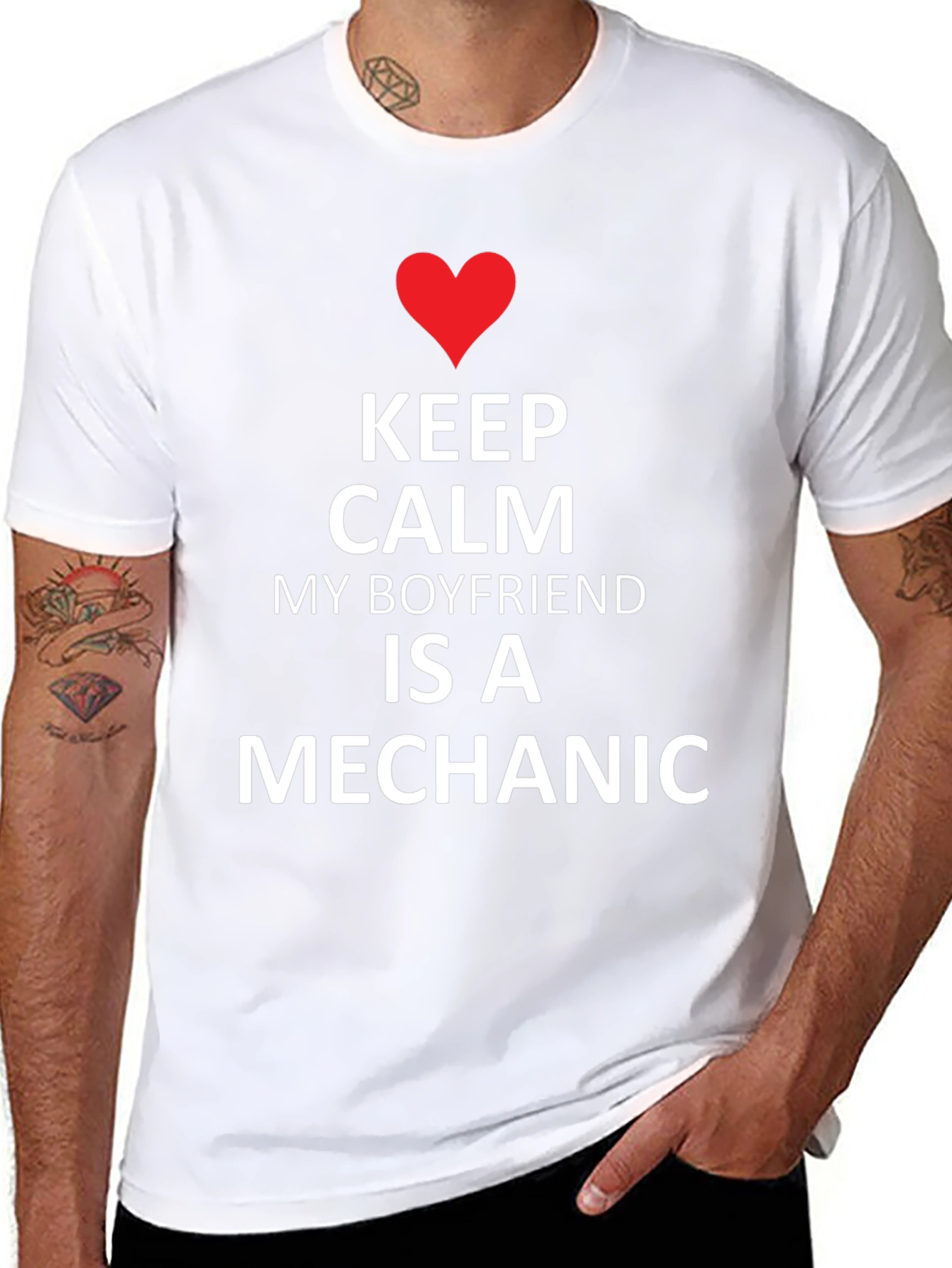 Keep Calm Boyfriend Mechanic Tee - Black