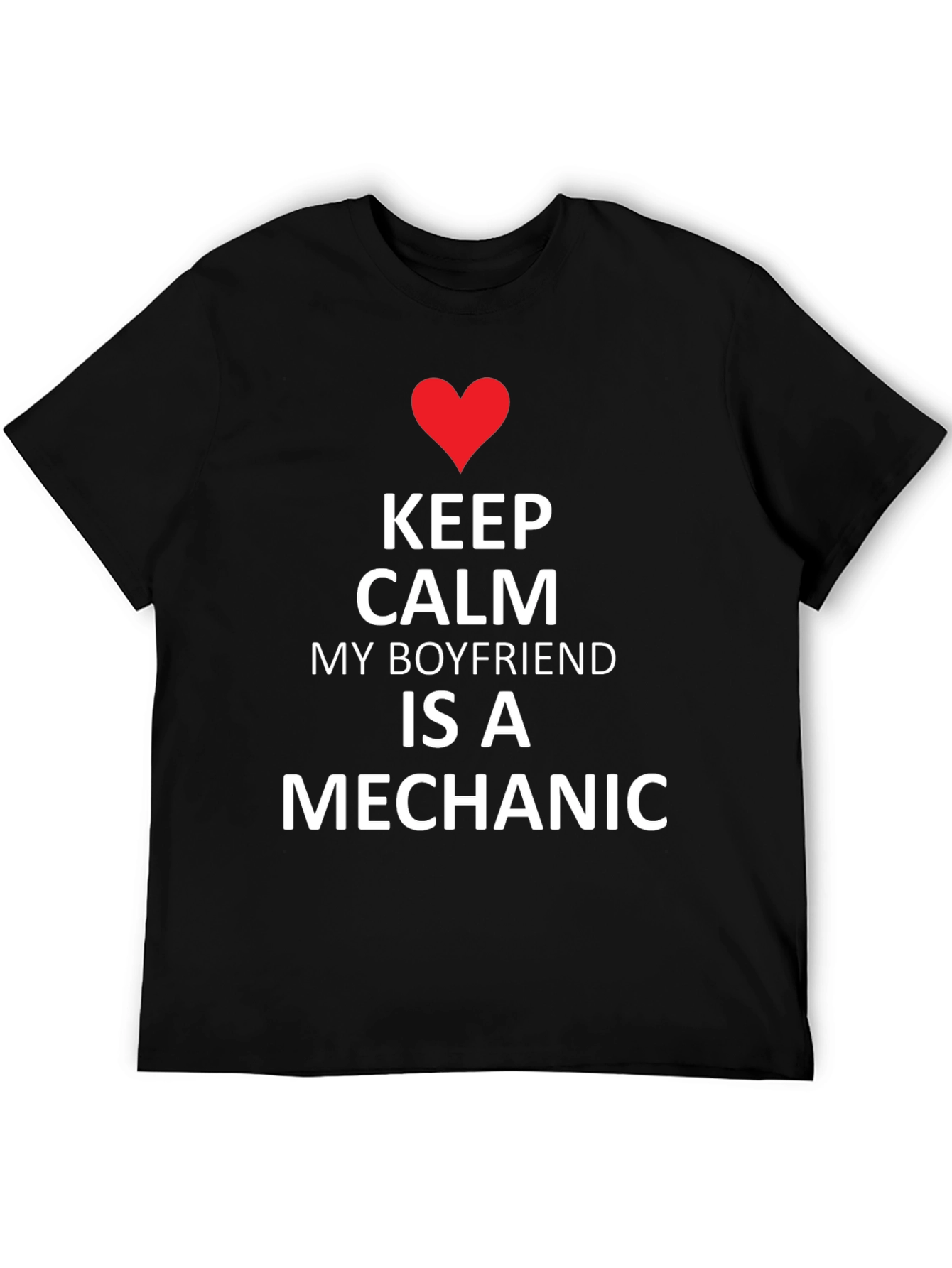Keep Calm Boyfriend Mechanic Tee - Black