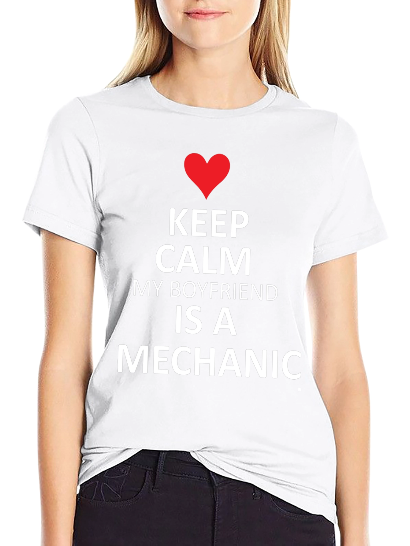 Keep Calm Boyfriend Mechanic Tee - Black