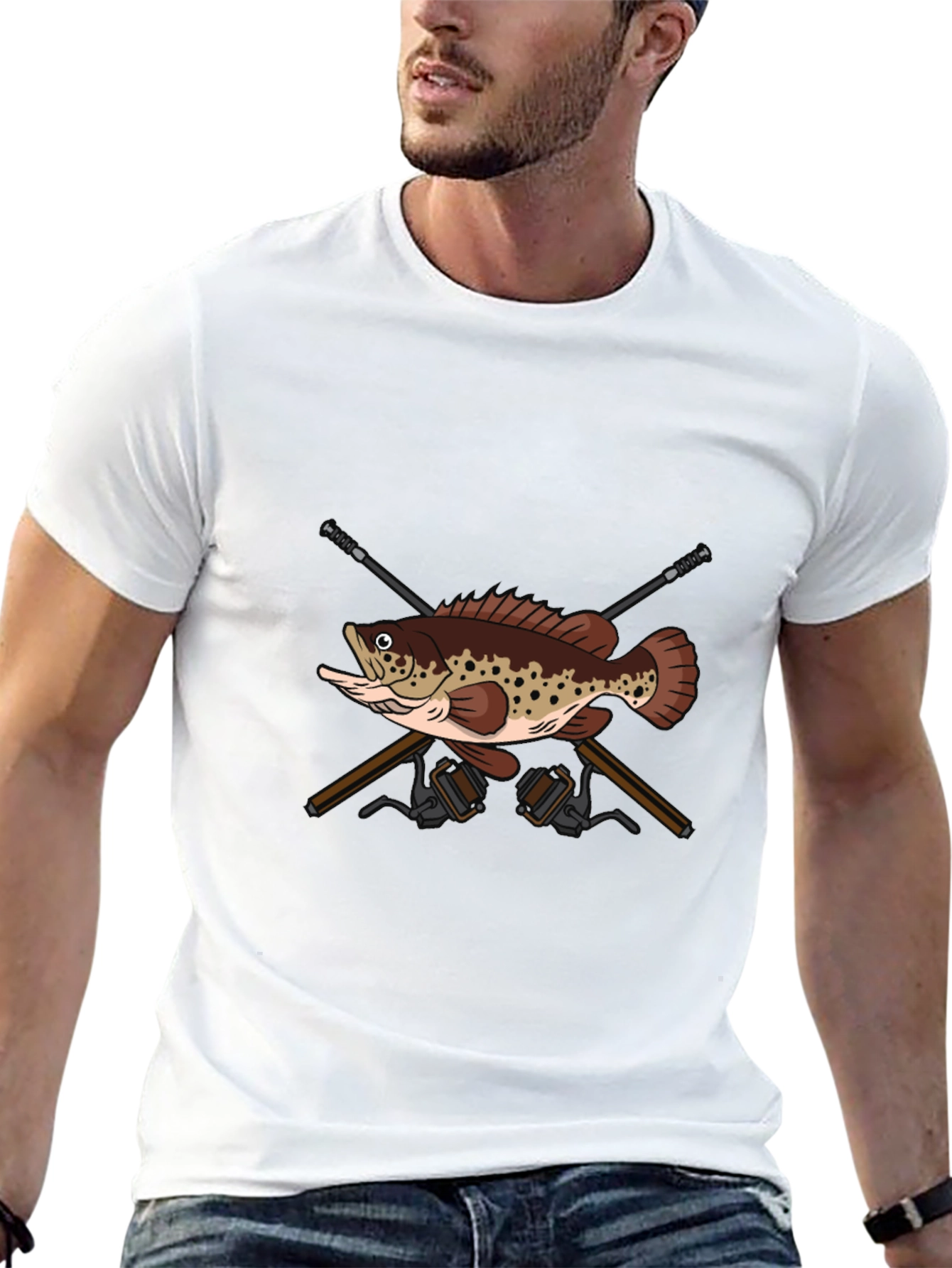 Fishing T-Shirt with Bass Design