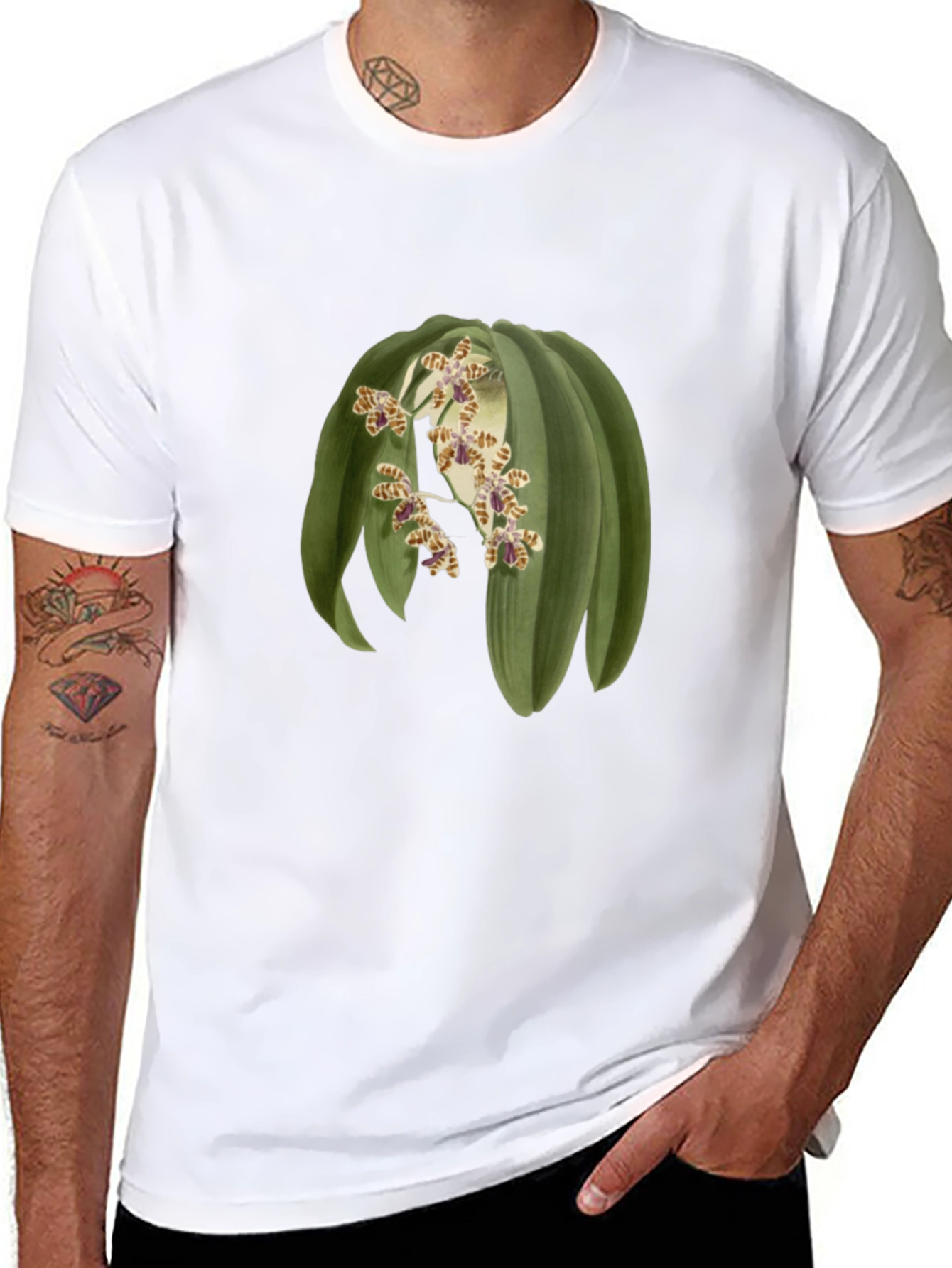 Botanical Print Tee - Unique Graphic T-Shirt