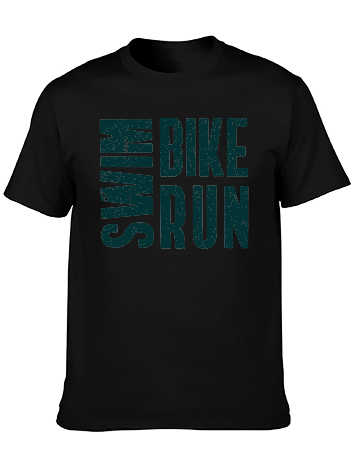 Swim Bike Run Mens Black T-Shirt - Triathlon Design