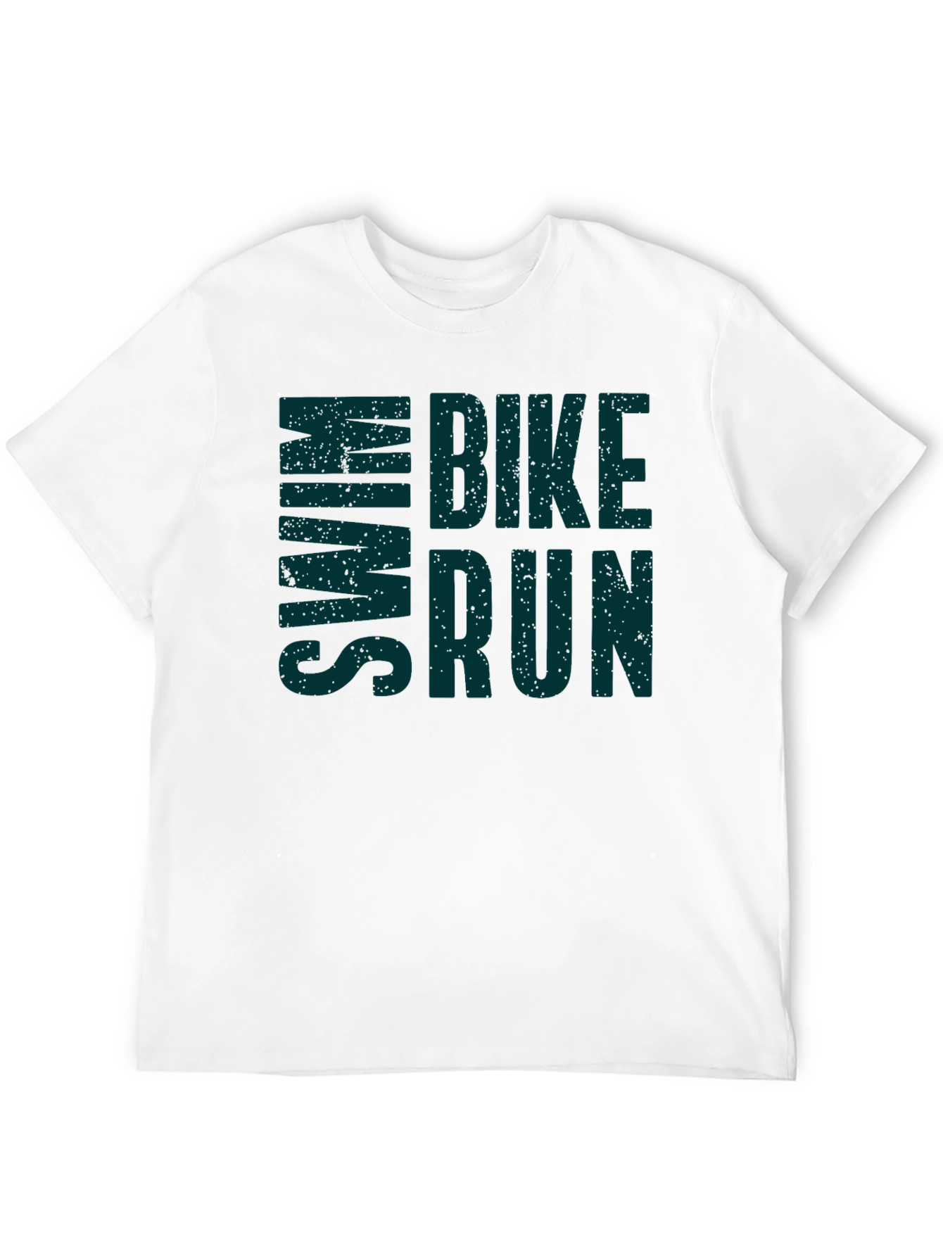 Swim Bike Run Mens Black T-Shirt - Triathlon Design