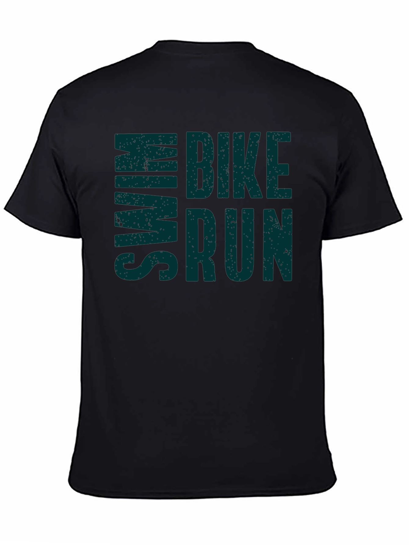 Swim Bike Run Mens Black T-Shirt - Triathlon Design