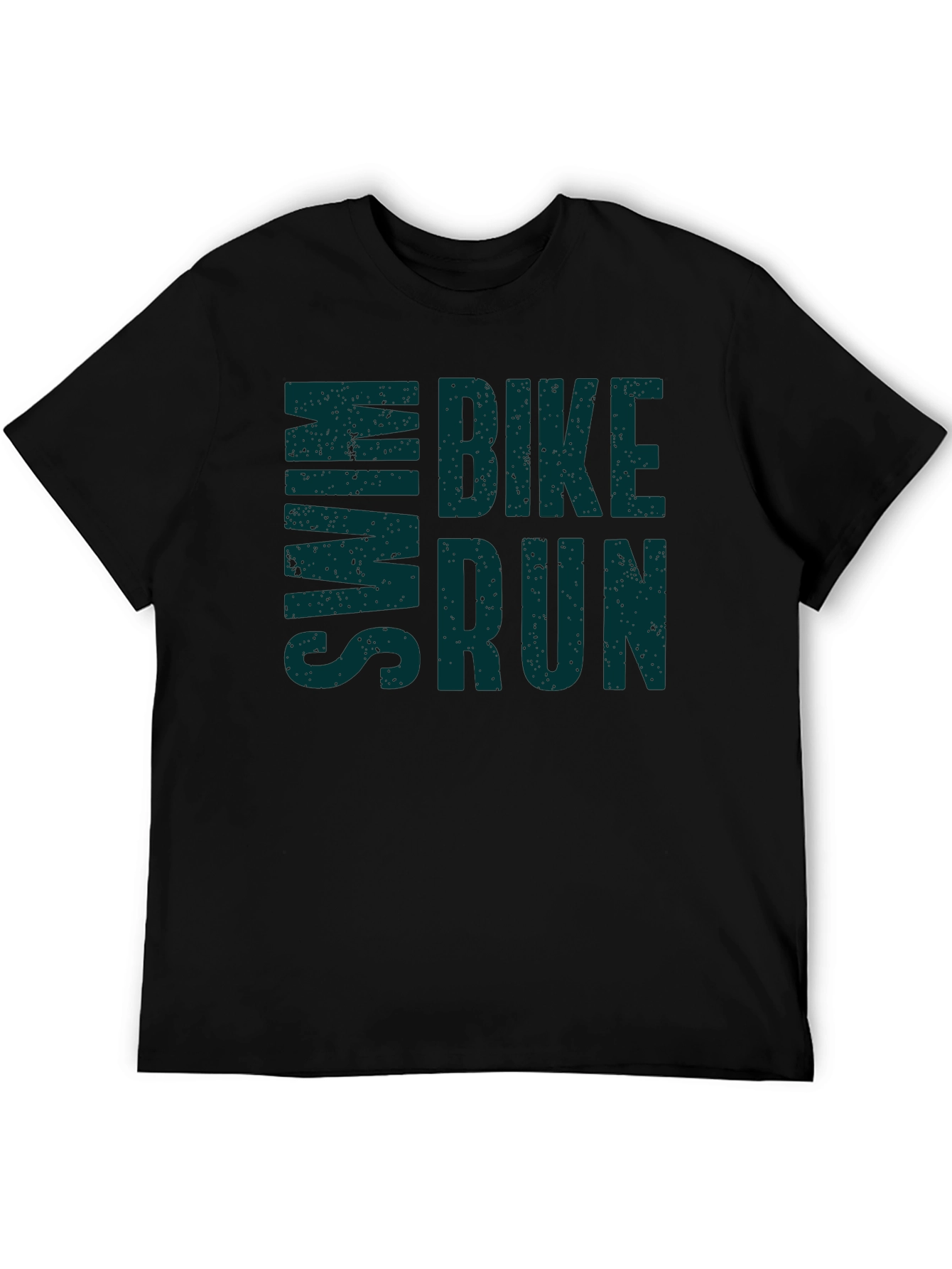 Swim Bike Run Mens Black T-Shirt - Triathlon Design