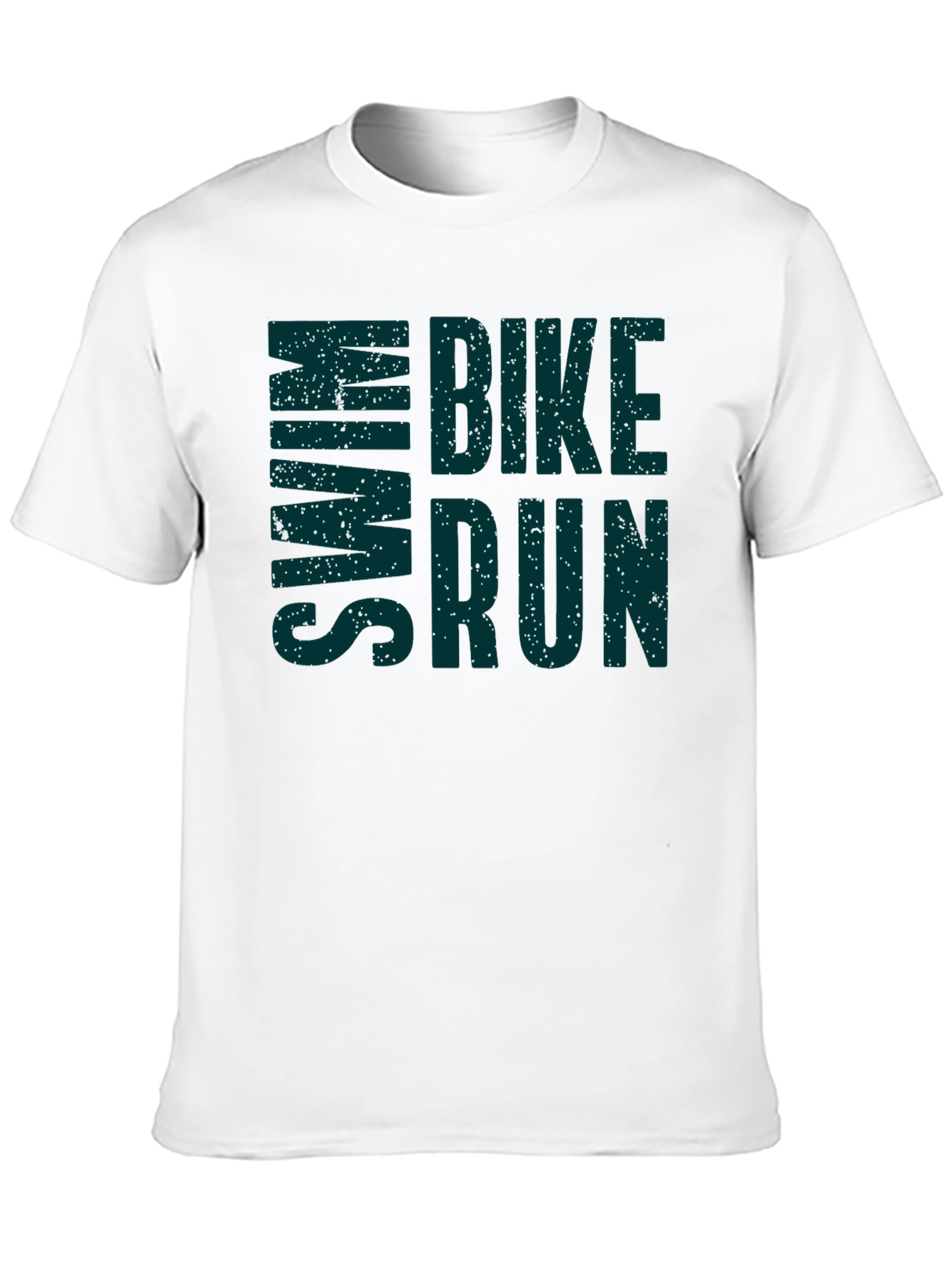 Swim Bike Run Mens Black T-Shirt - Triathlon Design