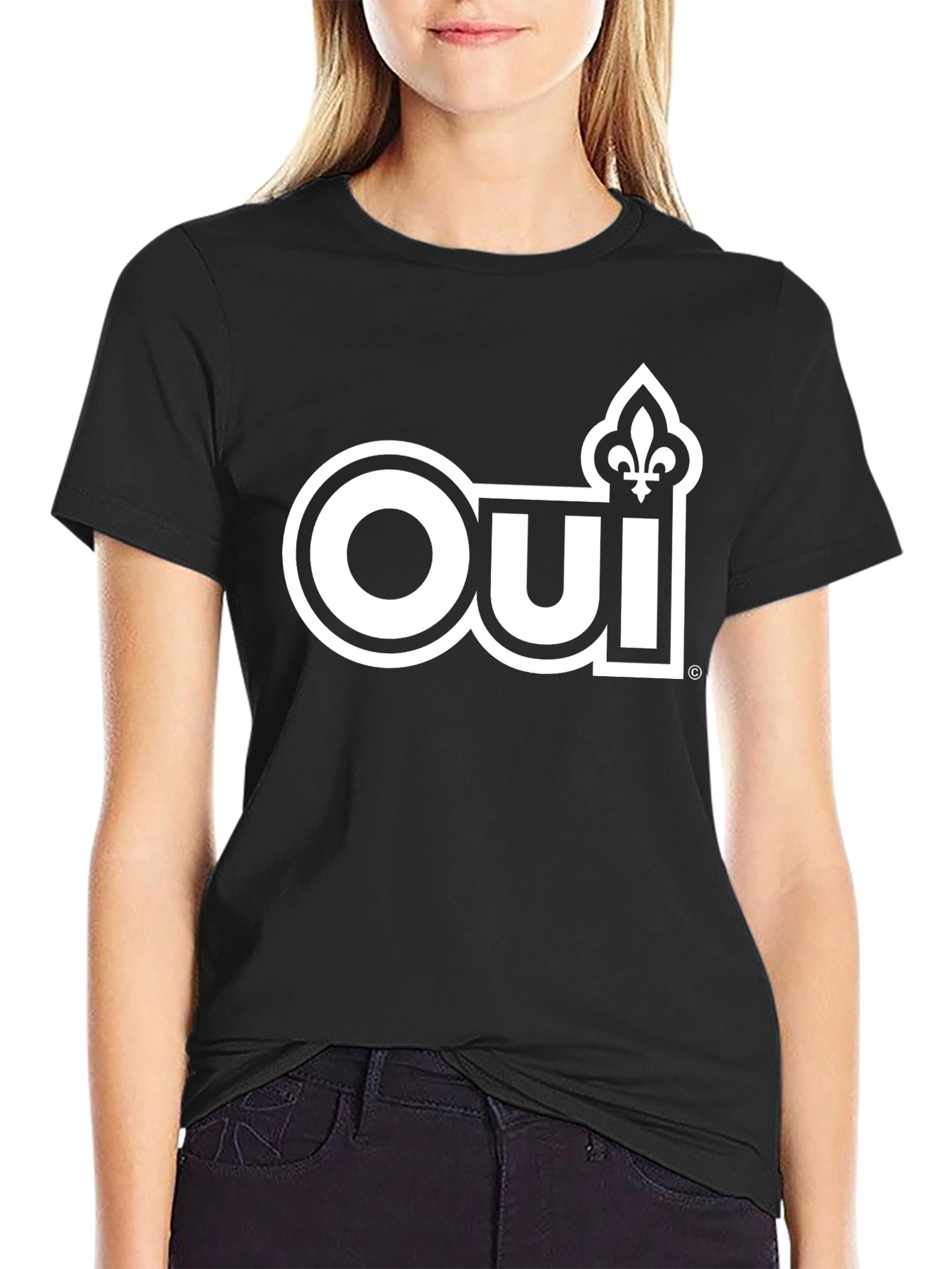 Oui Fleur-de-Lis Graphic Tee - Black