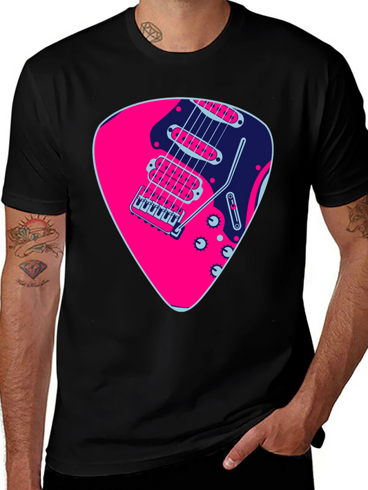 Guitar Pick Graphic Black T-Shirt