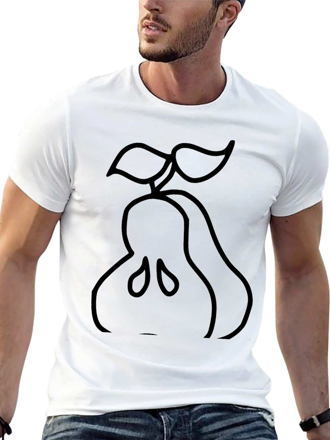 Black Pear Graphic Tee - Stylish Casual Wear