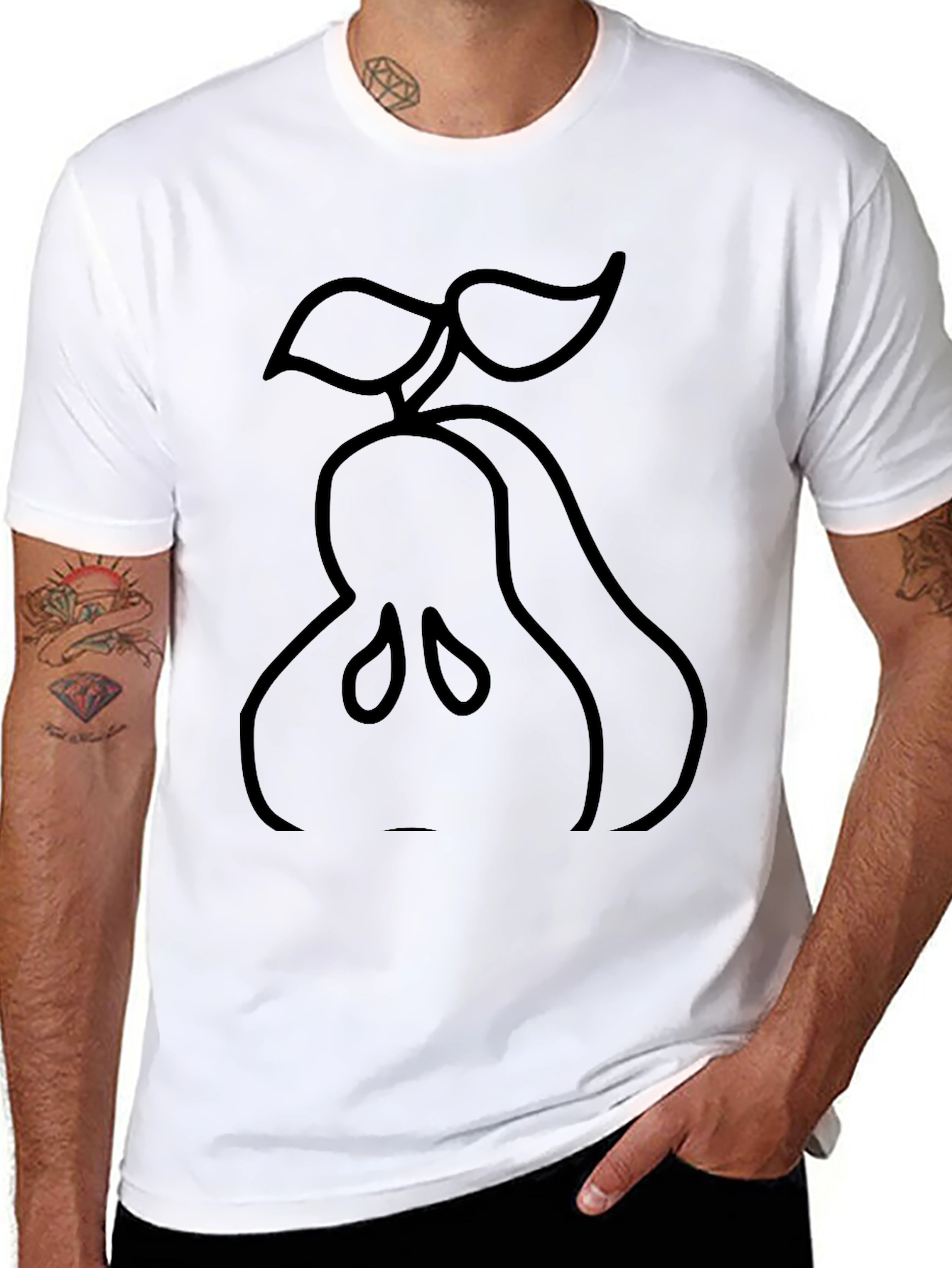 Black Pear Graphic Tee - Stylish Casual Wear