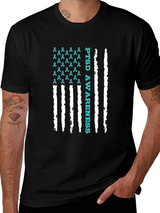 PTSD Awareness Ribbon Flag T-Shirt