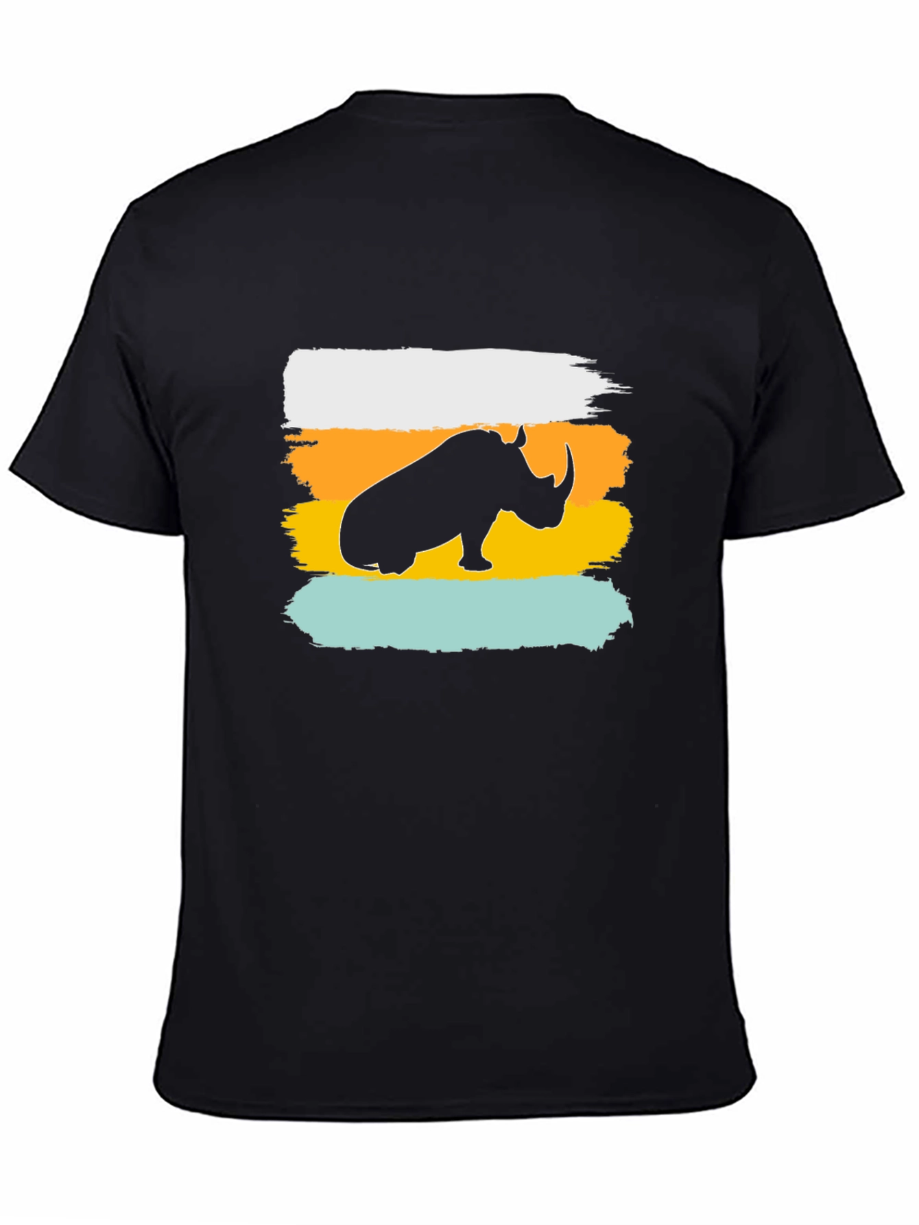 Rhino Silhouette Mens Graphic Tee - Black