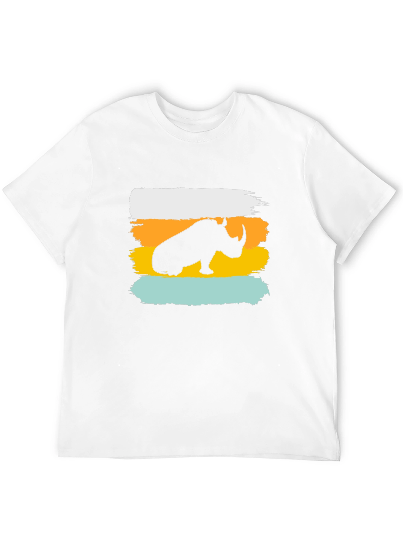 Rhino Silhouette Mens Graphic Tee - Black